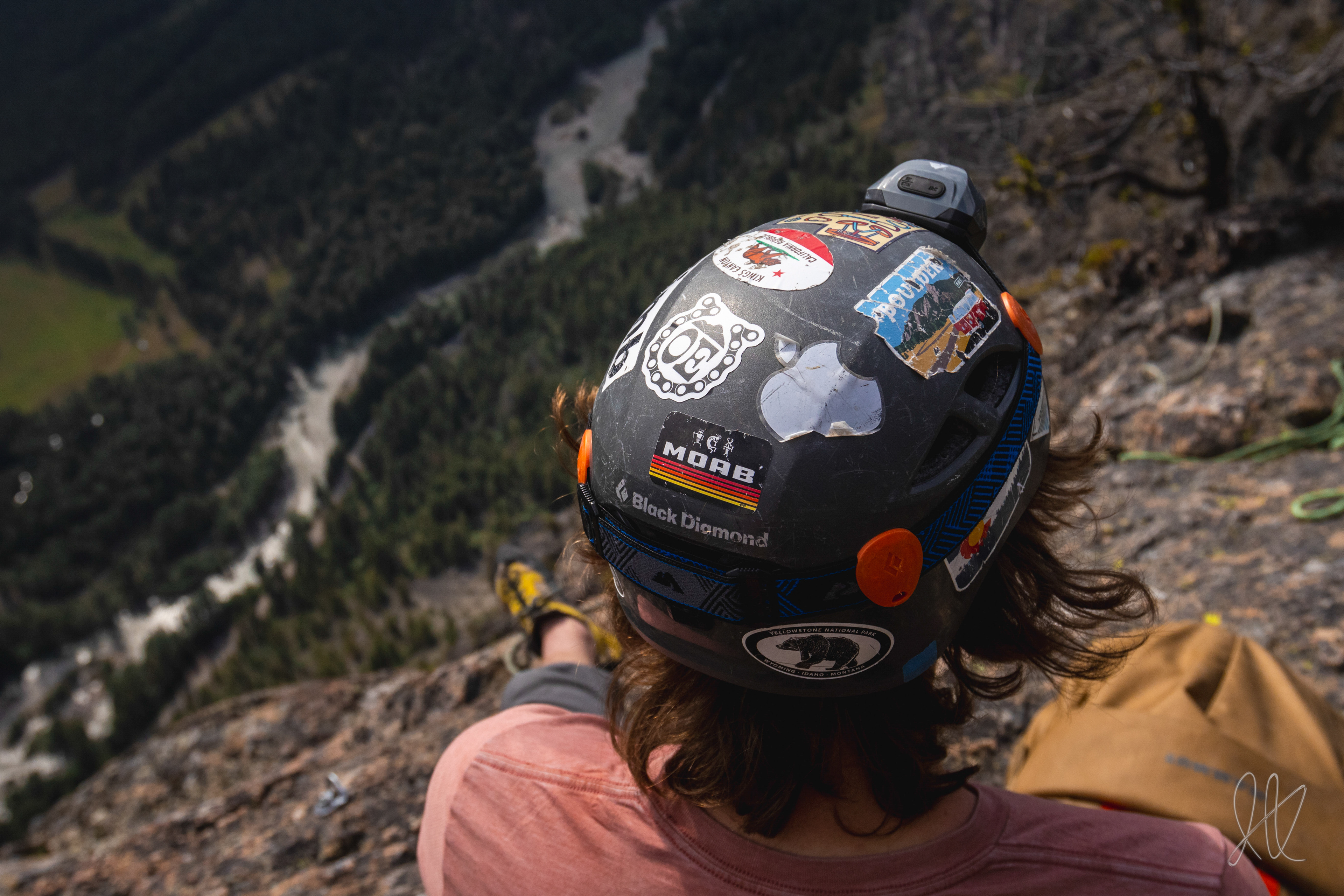 Ian Kolaja looks out over the Methow River from 1800 feet up