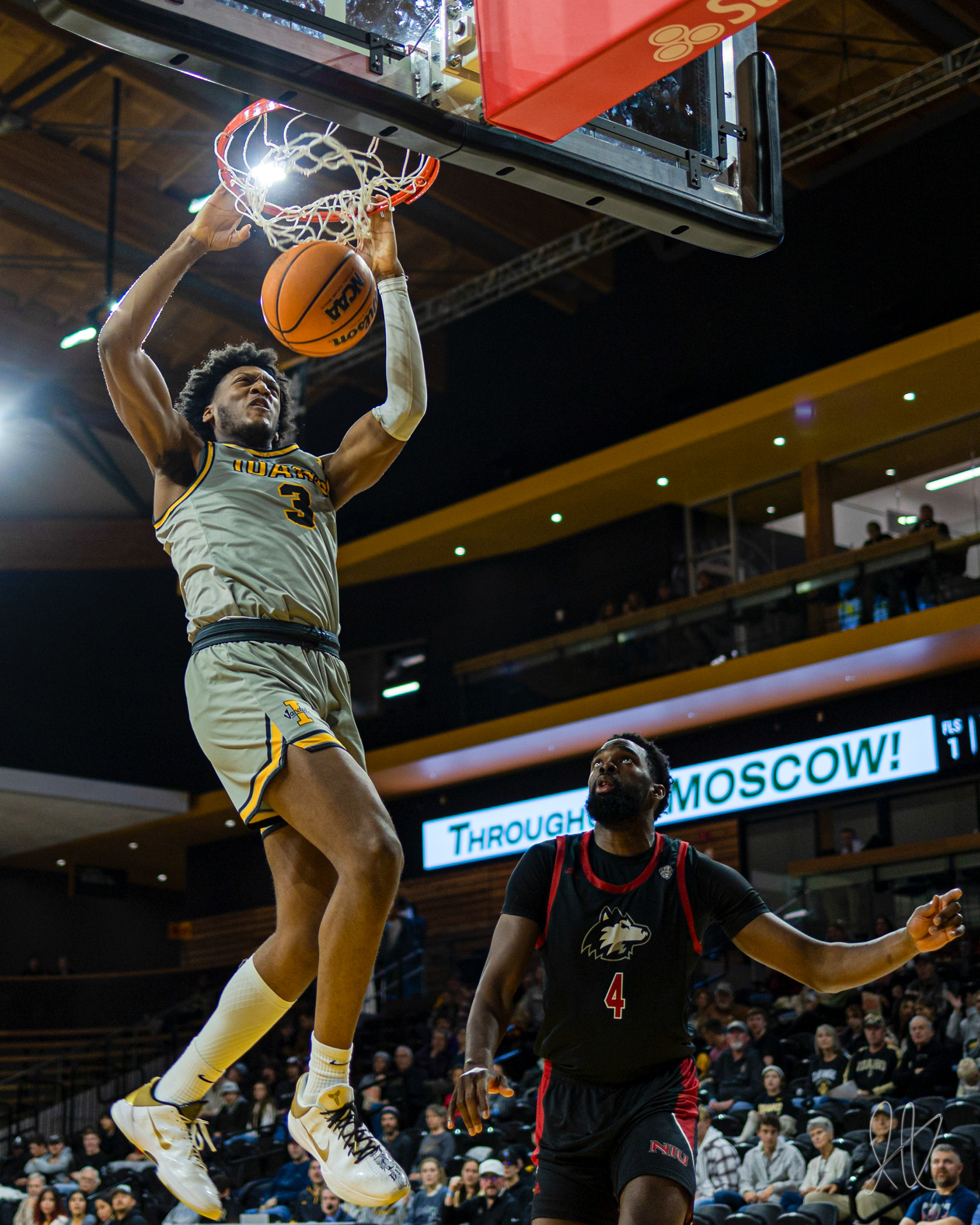 Isaac Jones hits a poster over a defender