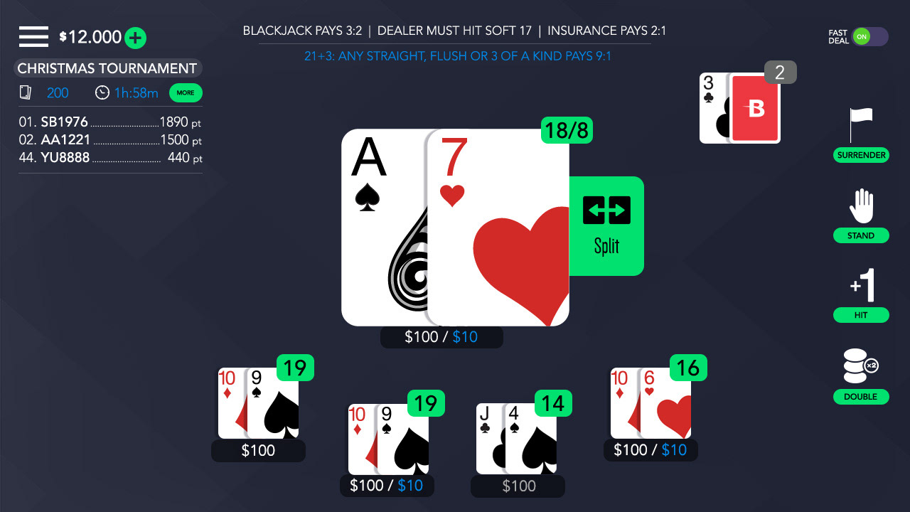 casino minimalistic interface