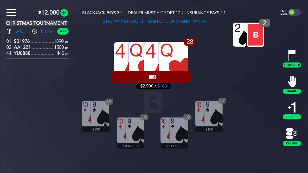 casino minimalistic interface