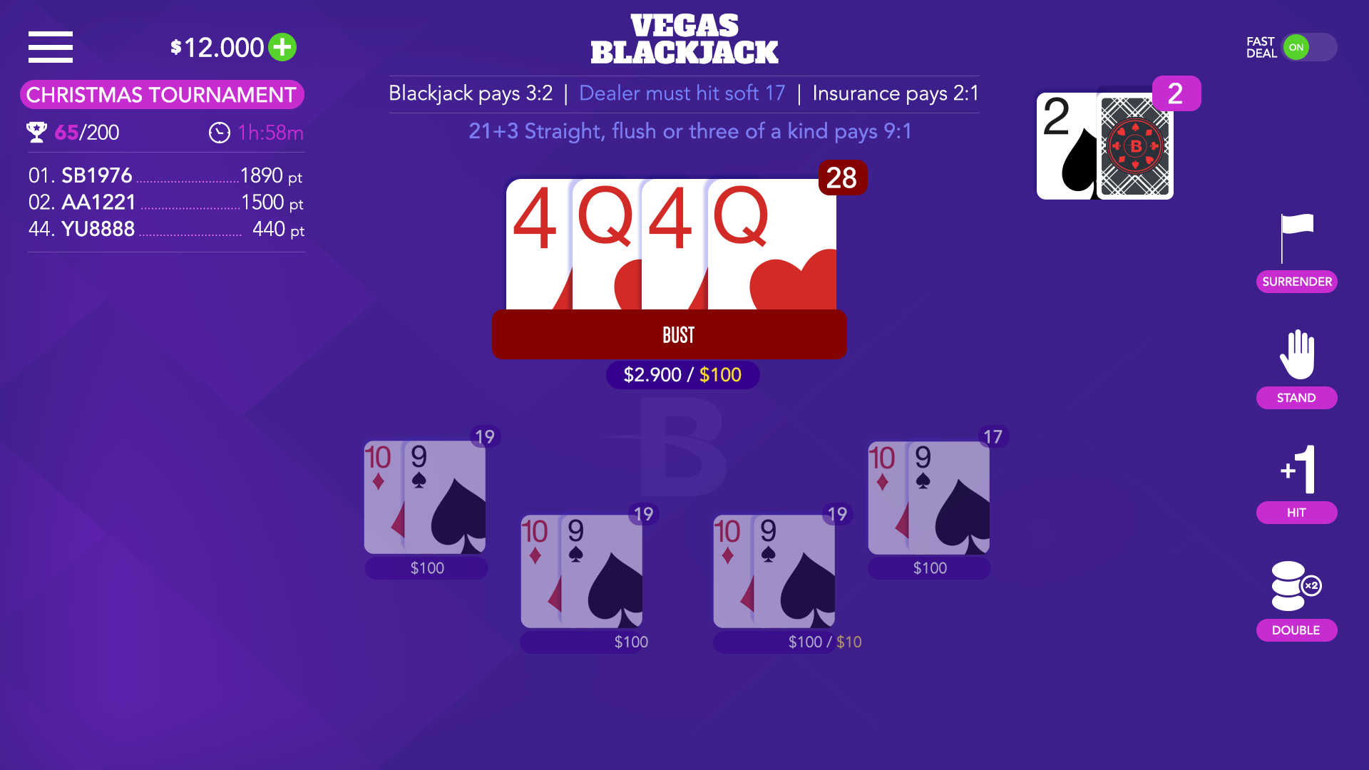 casino minimalistic interface