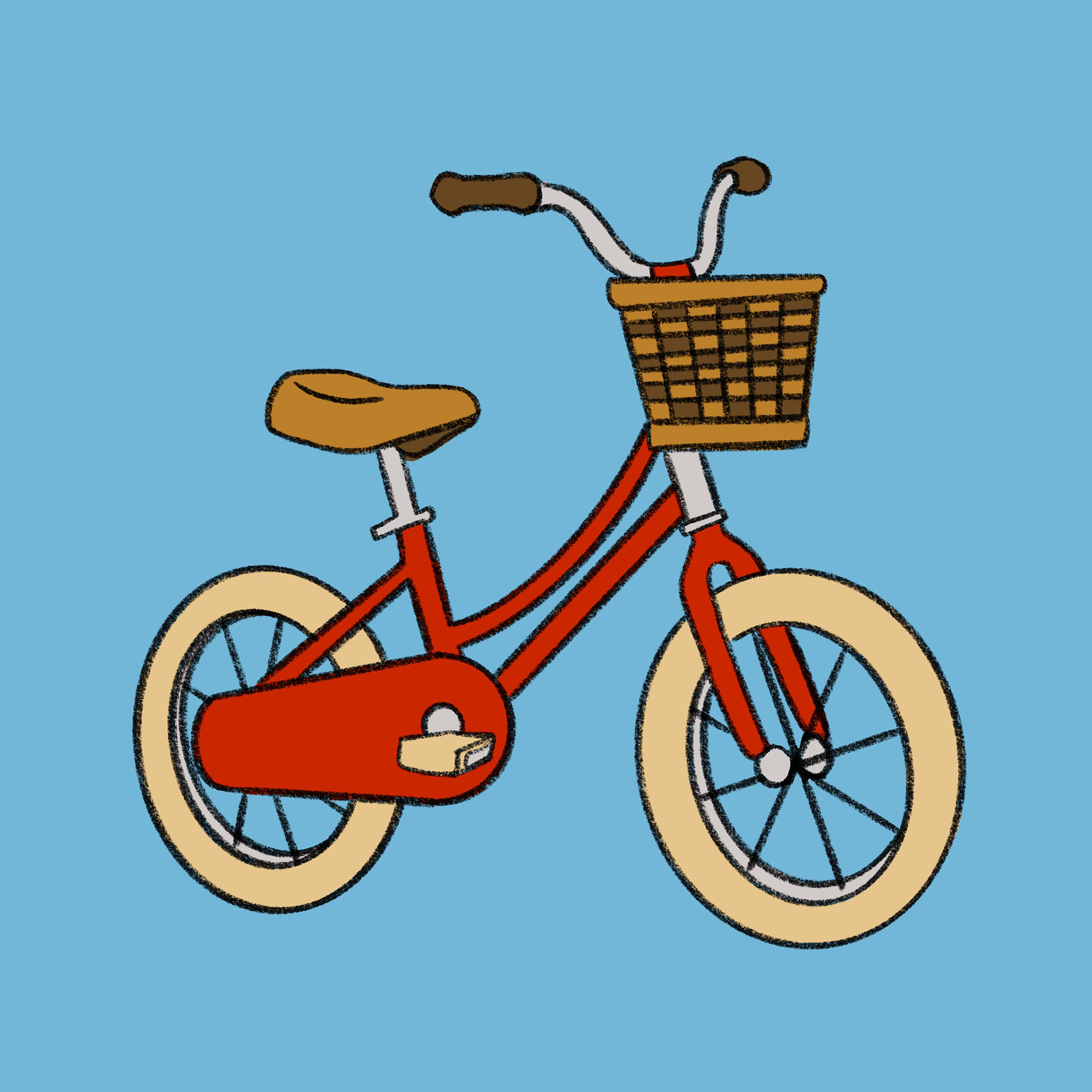 Bike matching illustration created with Procreate