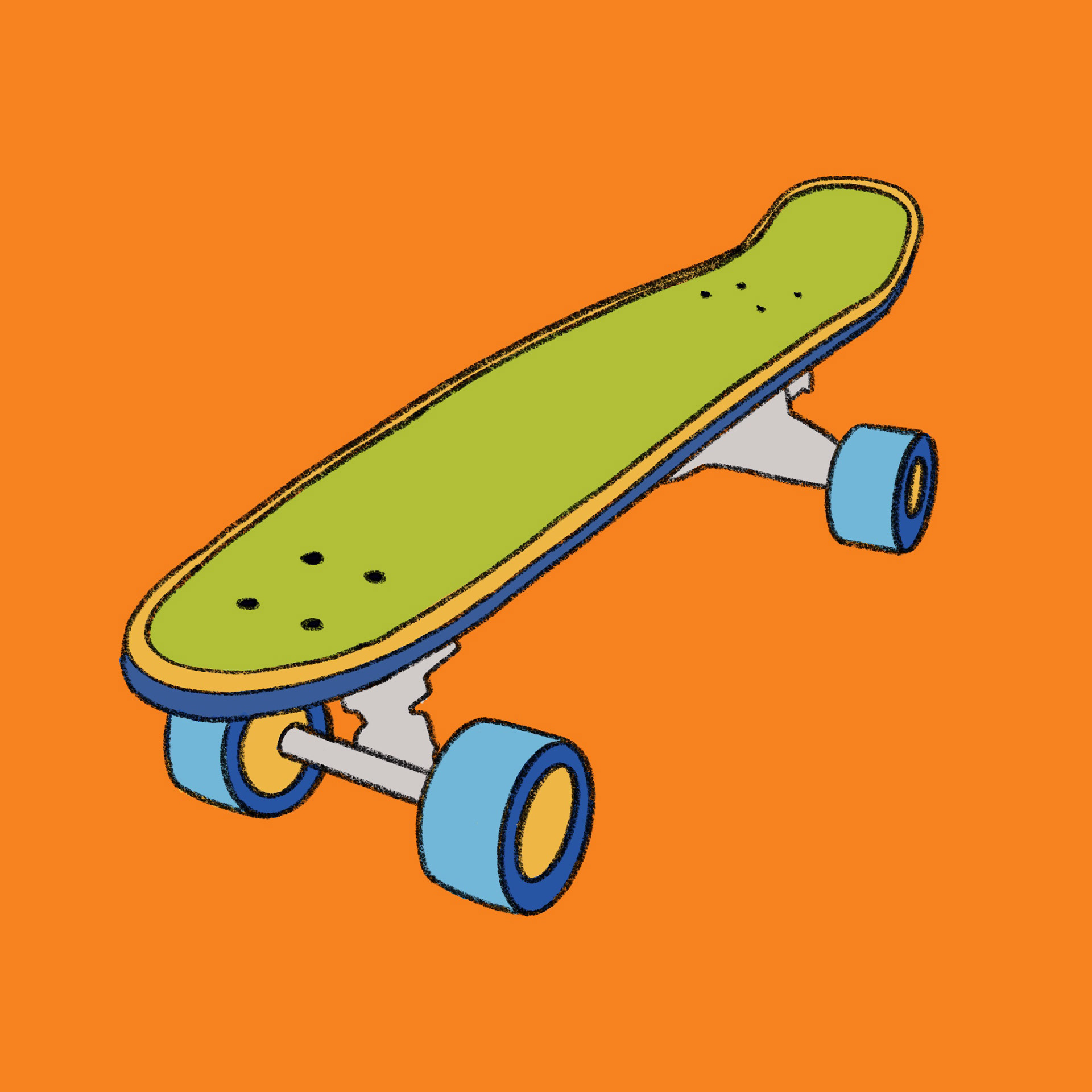 Skateboard matching illustration created with Procreate