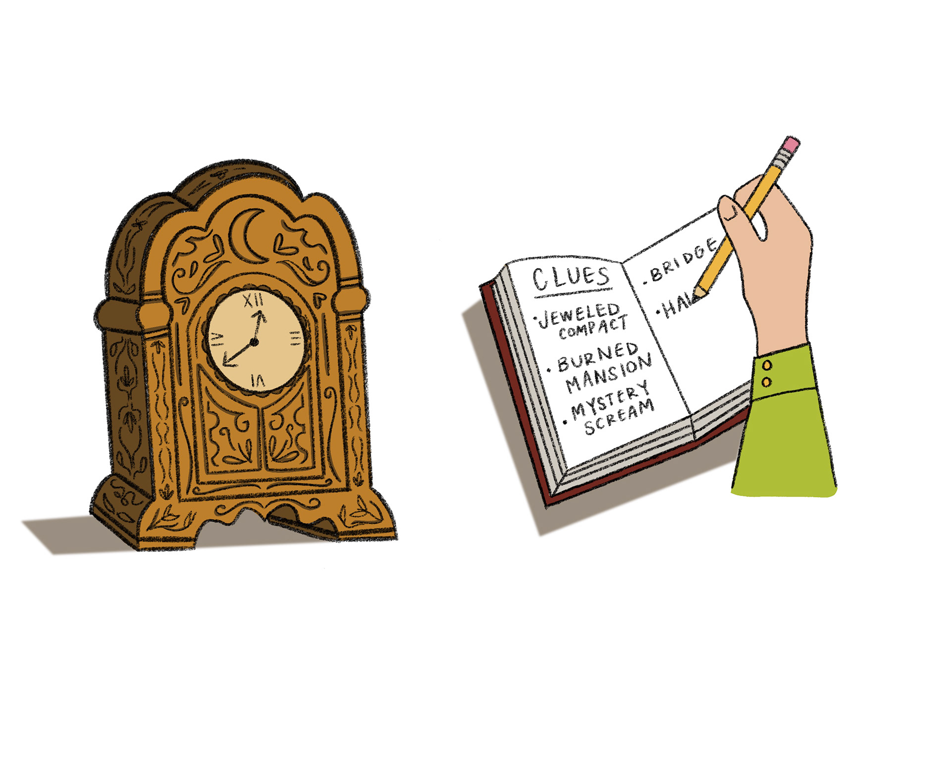 Nancy Drew Spot Illustration created with Procreate