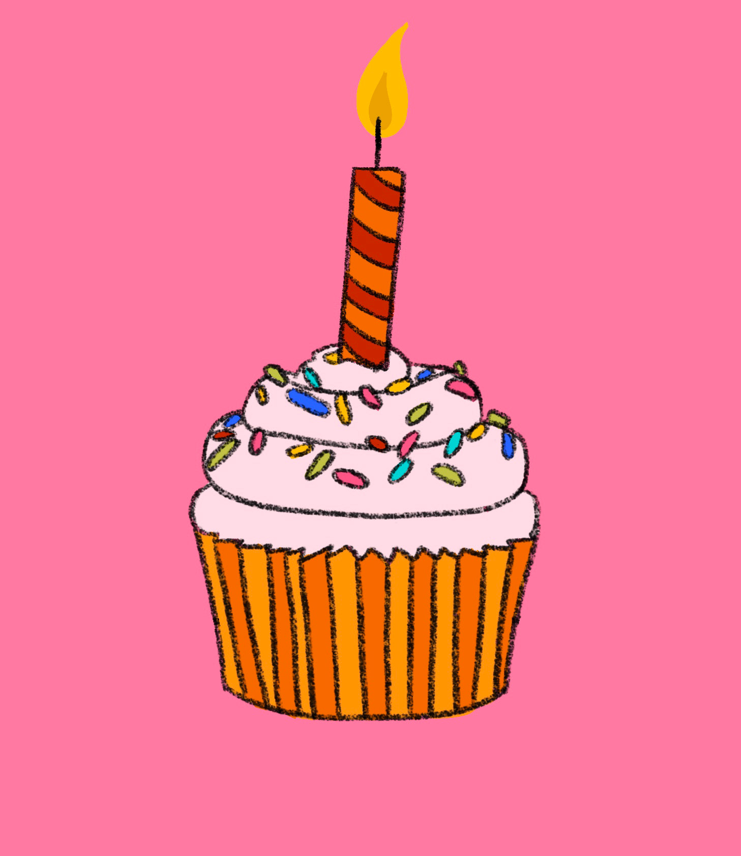 Cupcake food illustration created with Procreate