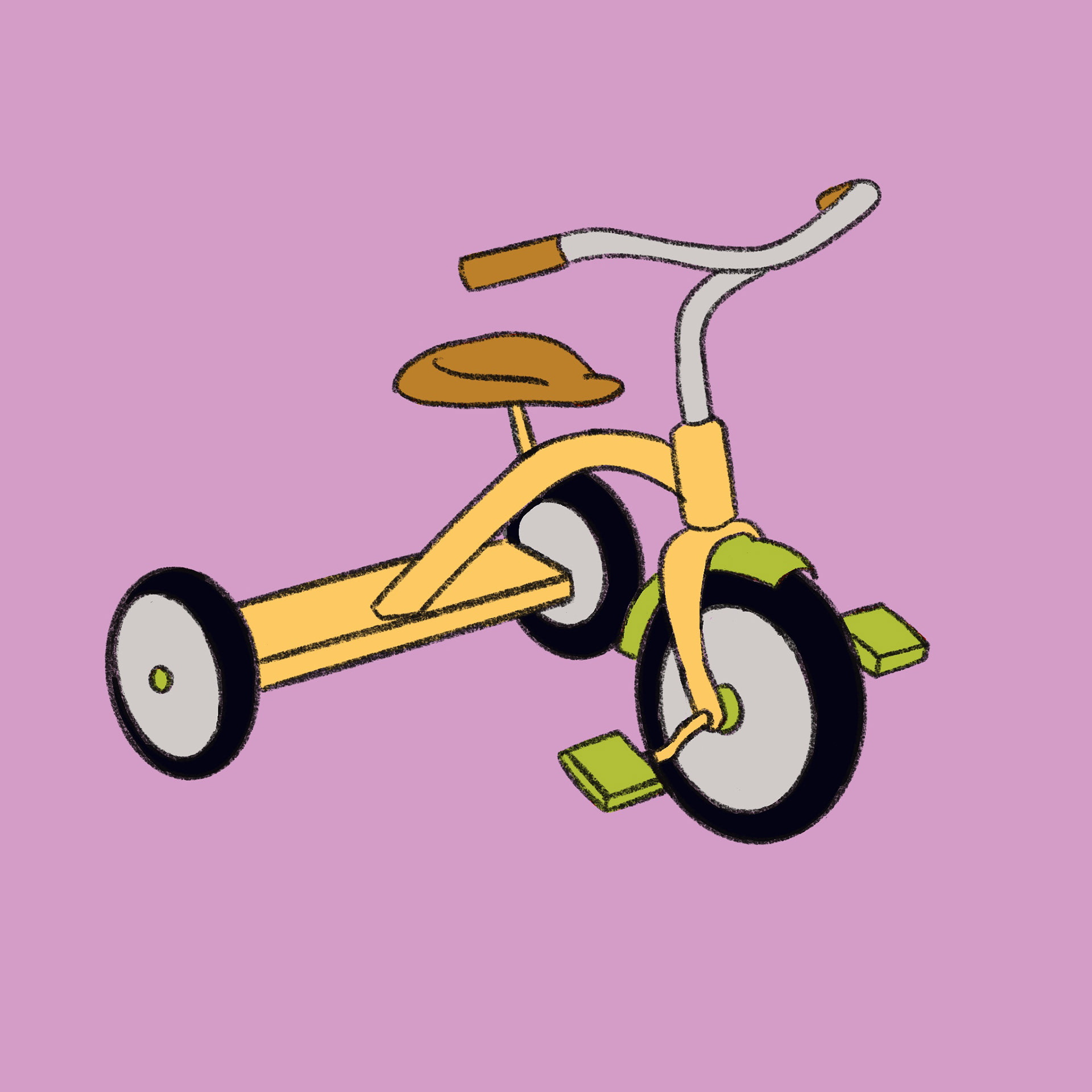 Tricycle matching illustration created with procreate