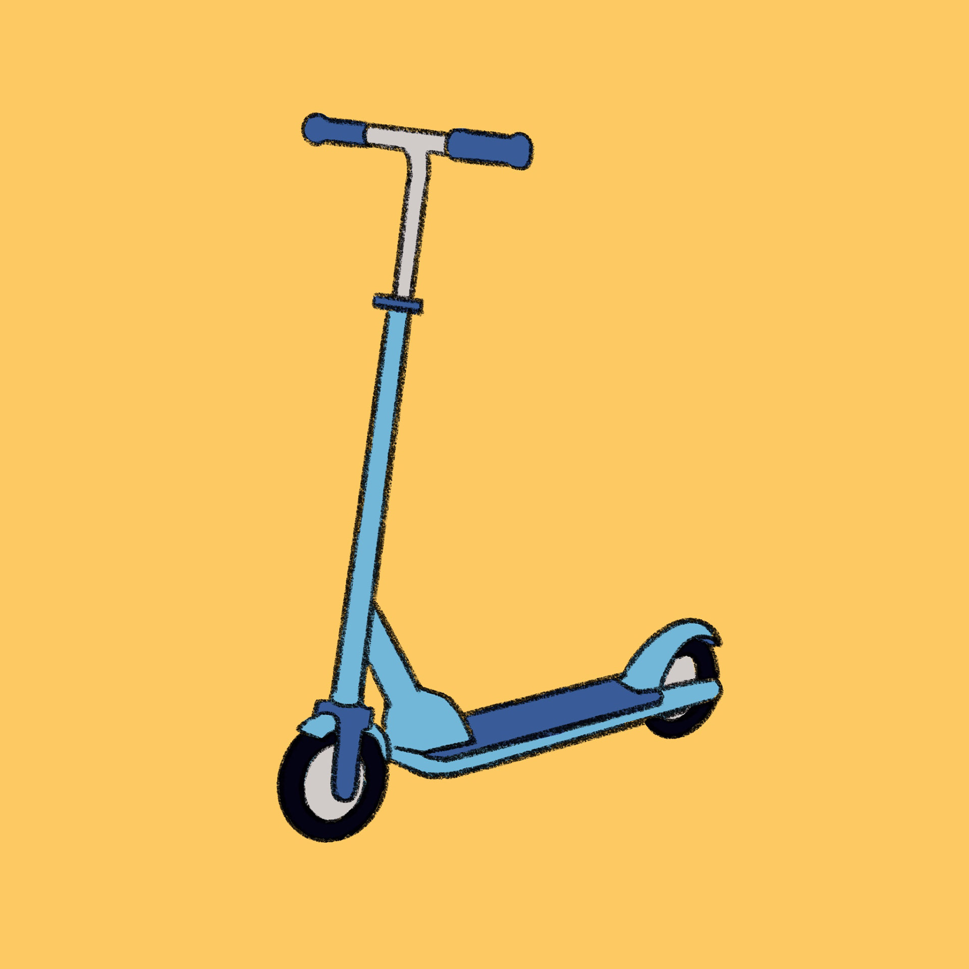 Scooter matching illustration created with Procreate