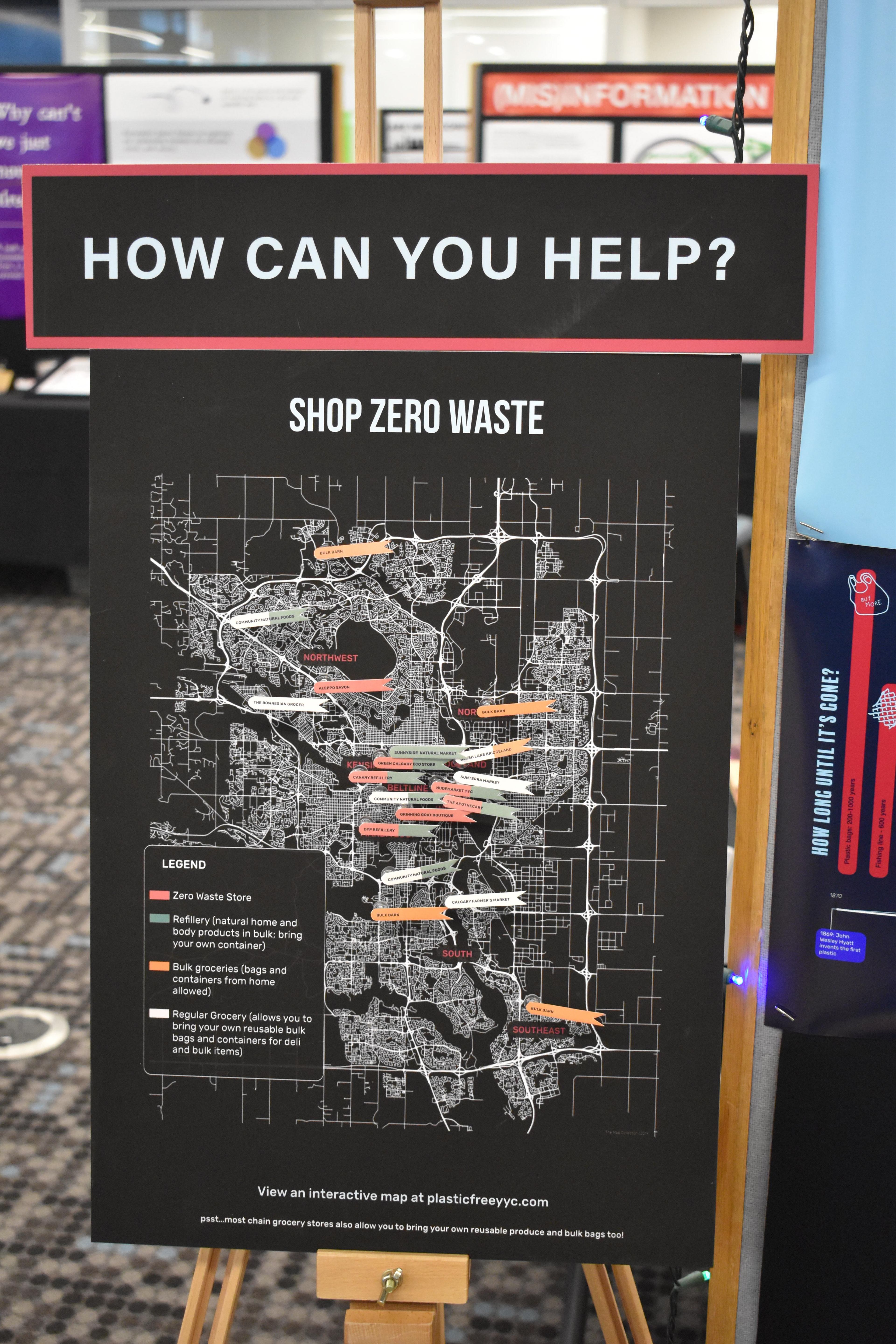 Map displaying local Zero Waste shops