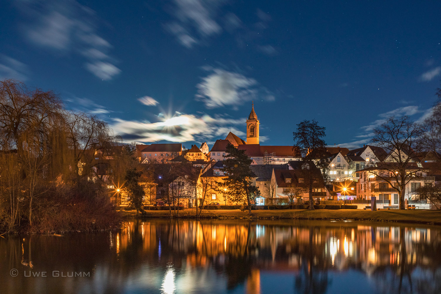 Skyline of Pfullendorf, Germany. January 2020.