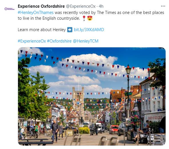 Experience Oxfordshire - Twitter feature