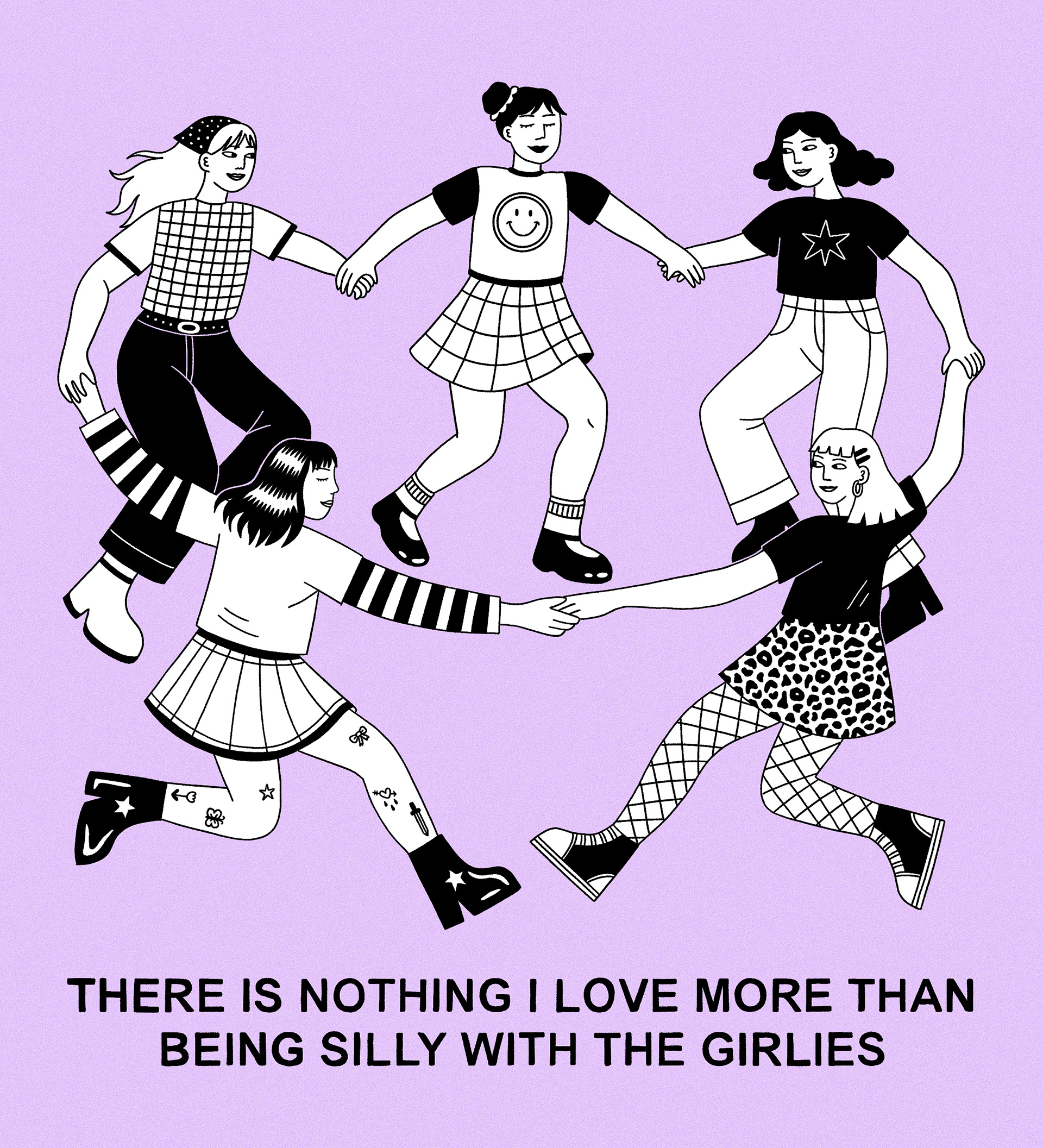 SILLY WITH THE GIRLIES ILLUSTRATION