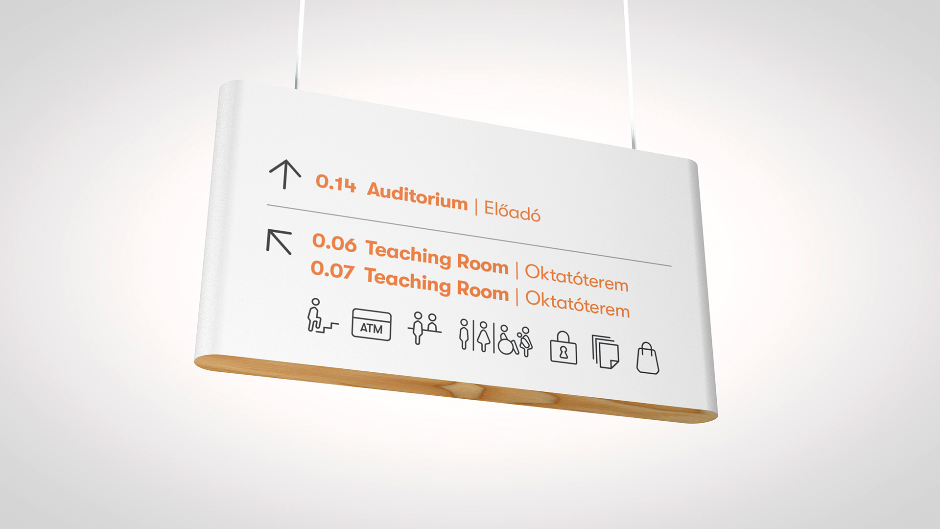 information board hanging on ceiling