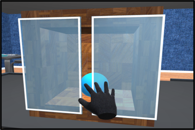 Using a Data Glove represented as a Hand