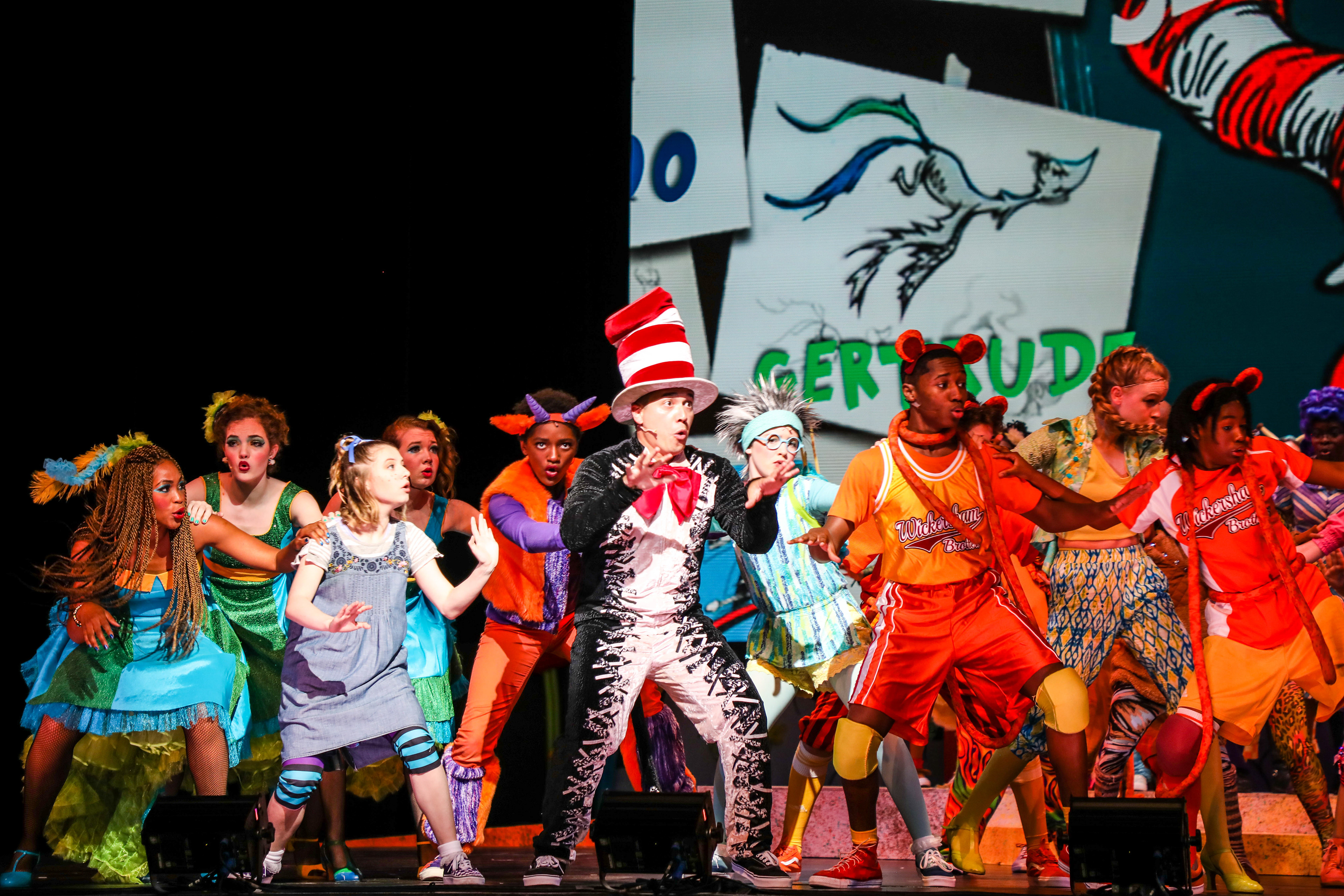 The Cast of TUTS Seussical. Photo Credit: Melissa Taylor