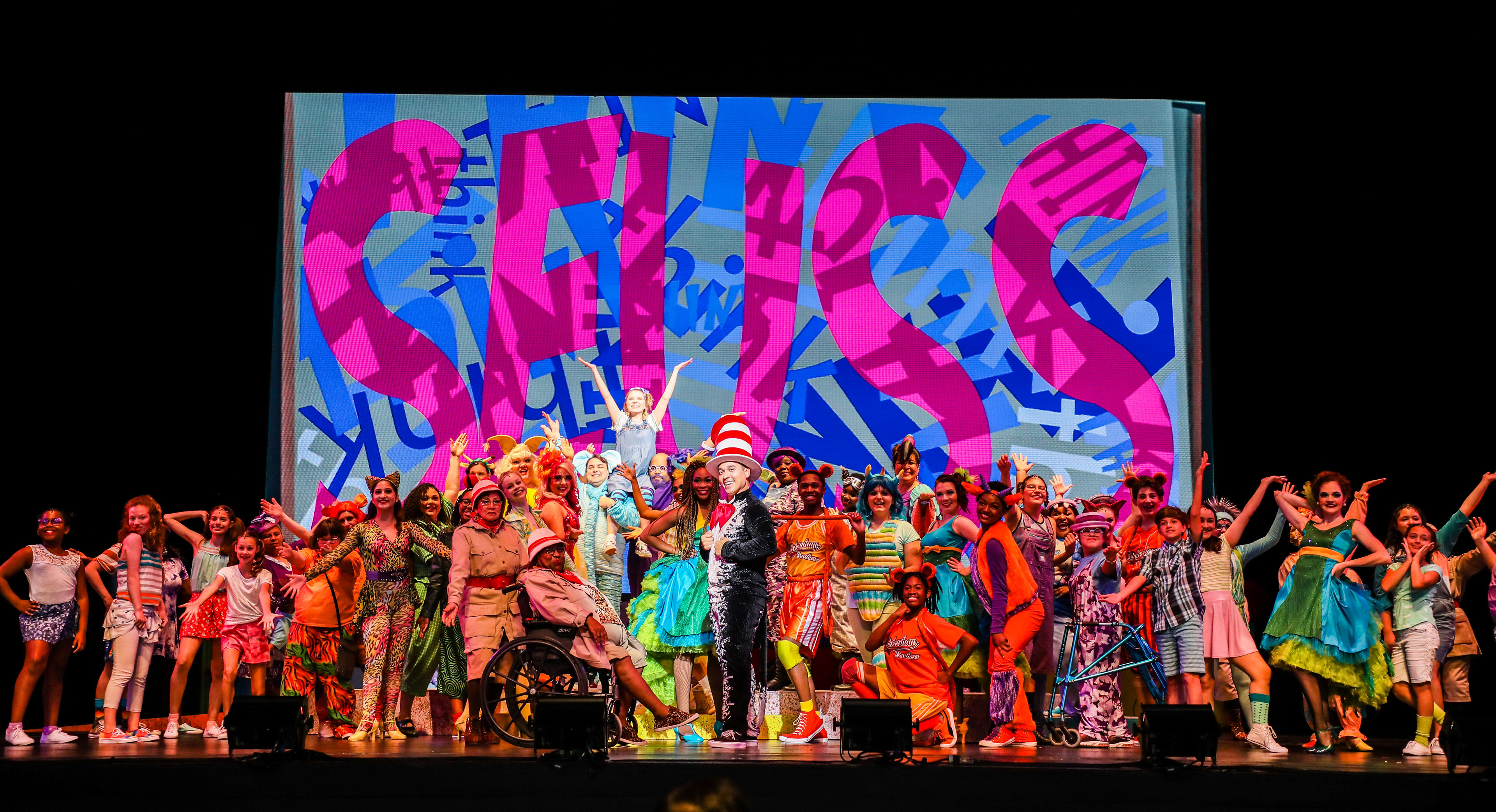 The Cast of TUTS Seussical. Photo Credit: Melissa Taylor