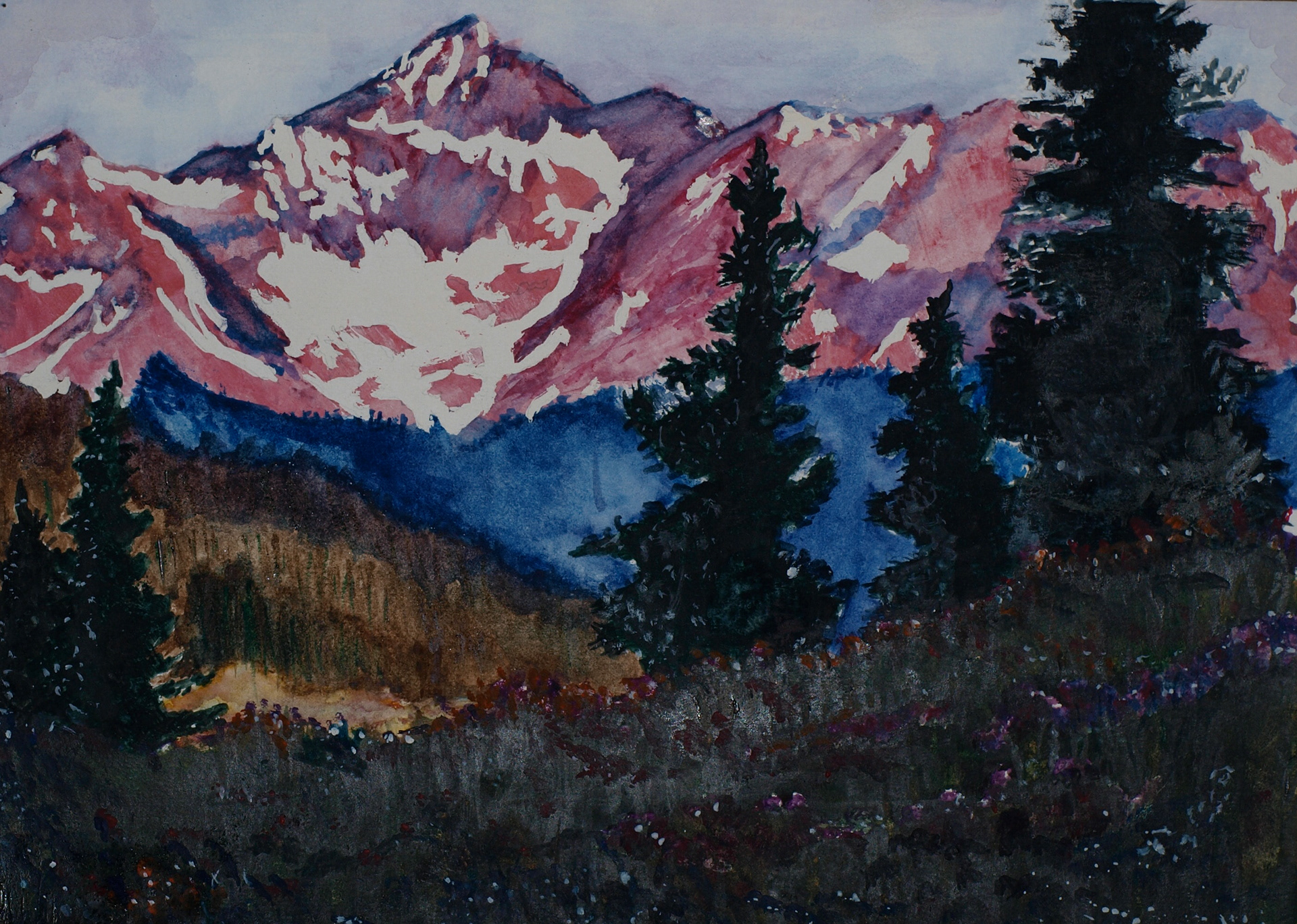 scenic backdrop rendering | watercolor