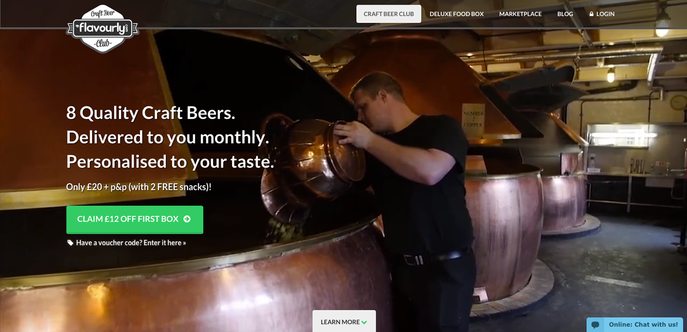 Screenshot from Flavourly's website