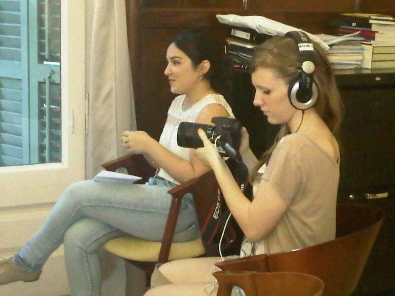 Caitlin O'Rorke and Miriam Millan filming for ESDiTV