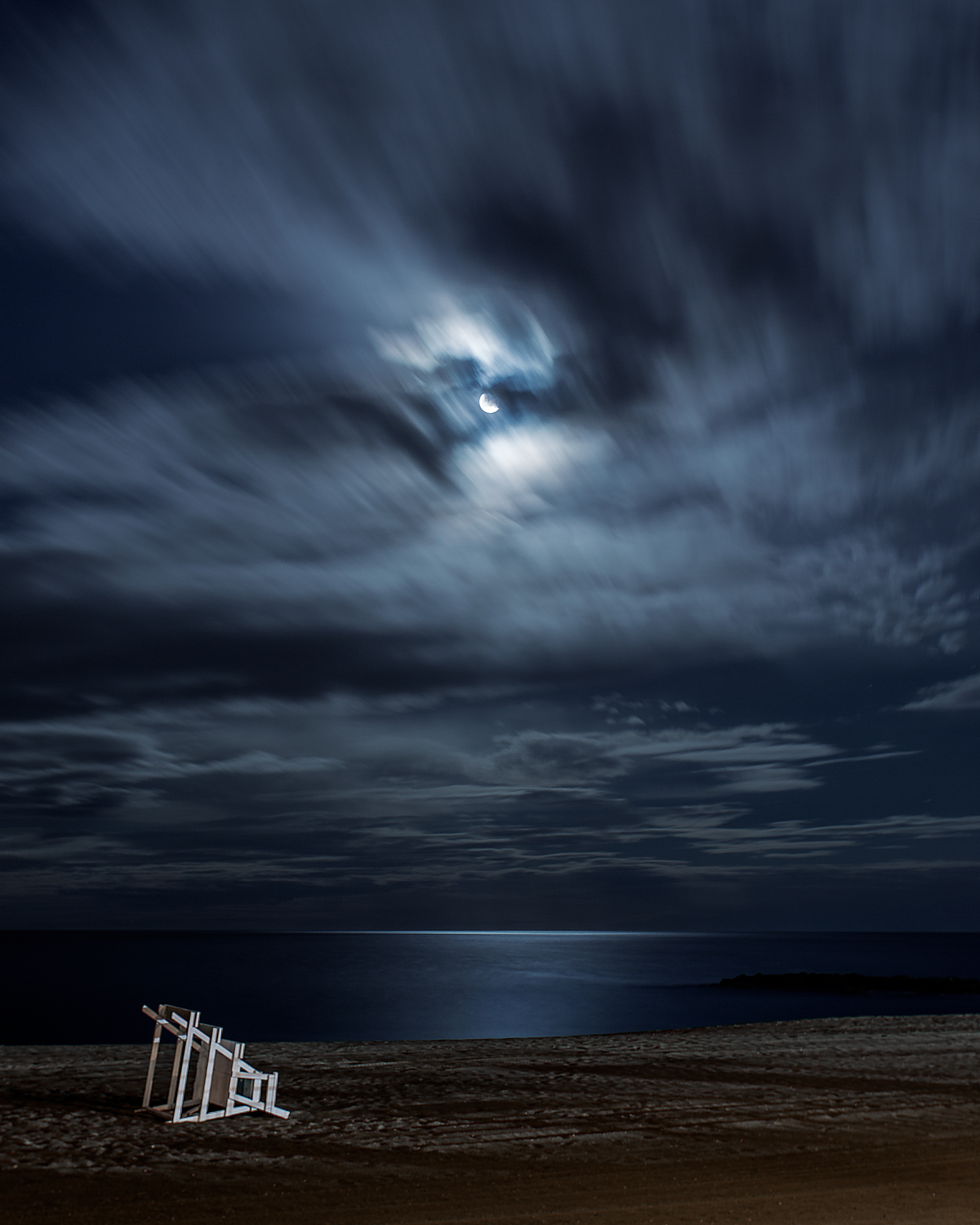 Moonrise and Lifeguard Chair Image# AP02