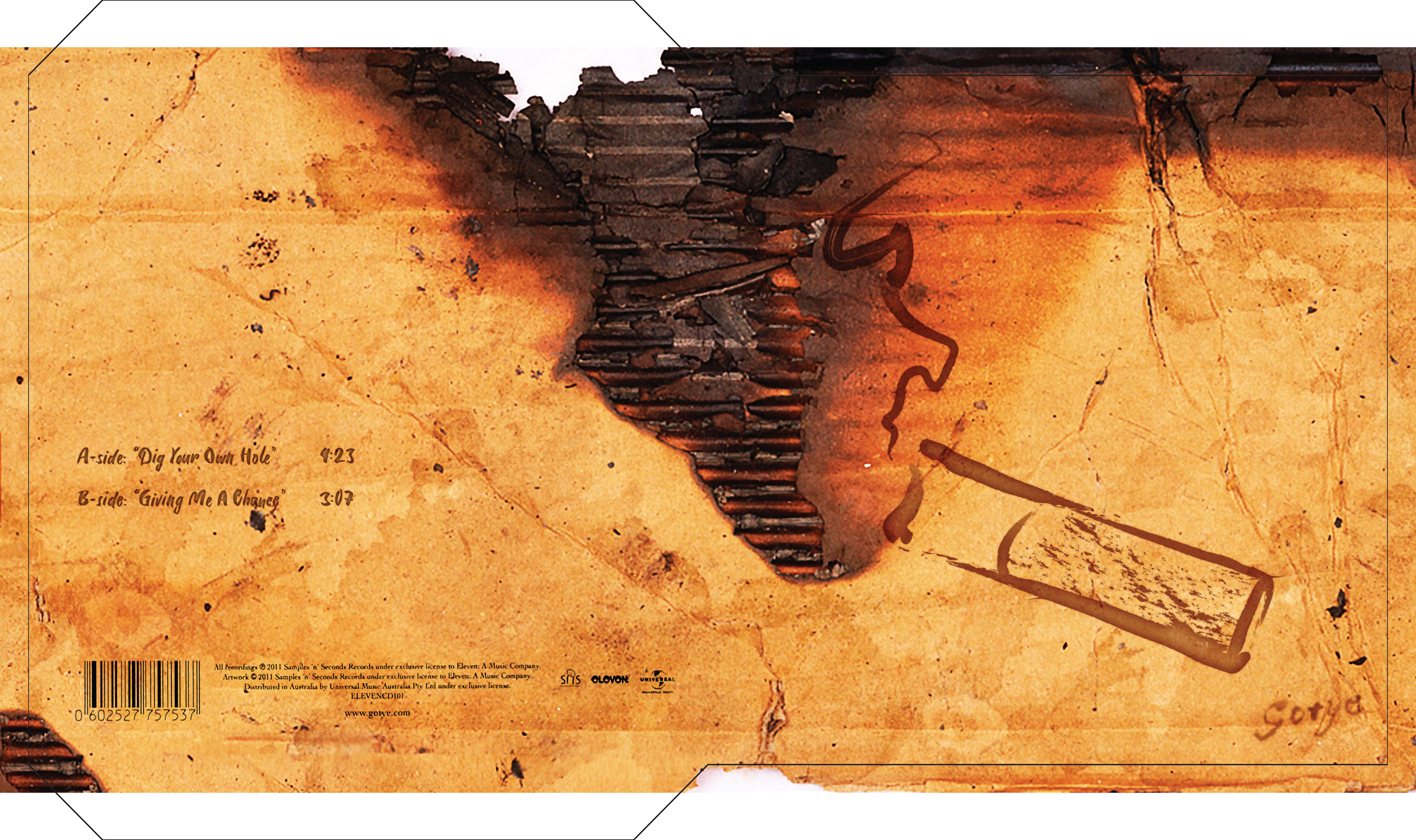 full vinyl sleeve artwork with dieline, produced with Adobe Photoshop, Adobe Illustrator