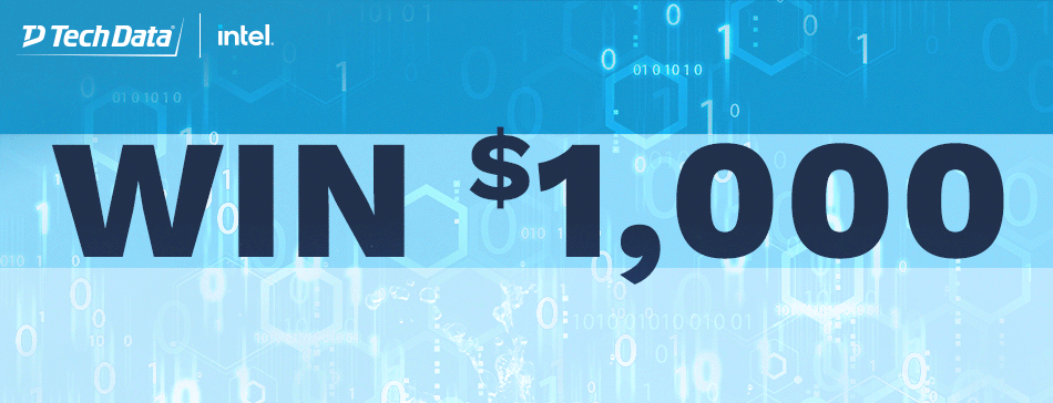 Tech Data and intel sales gif masthead promoting the winning of money with a summer feel