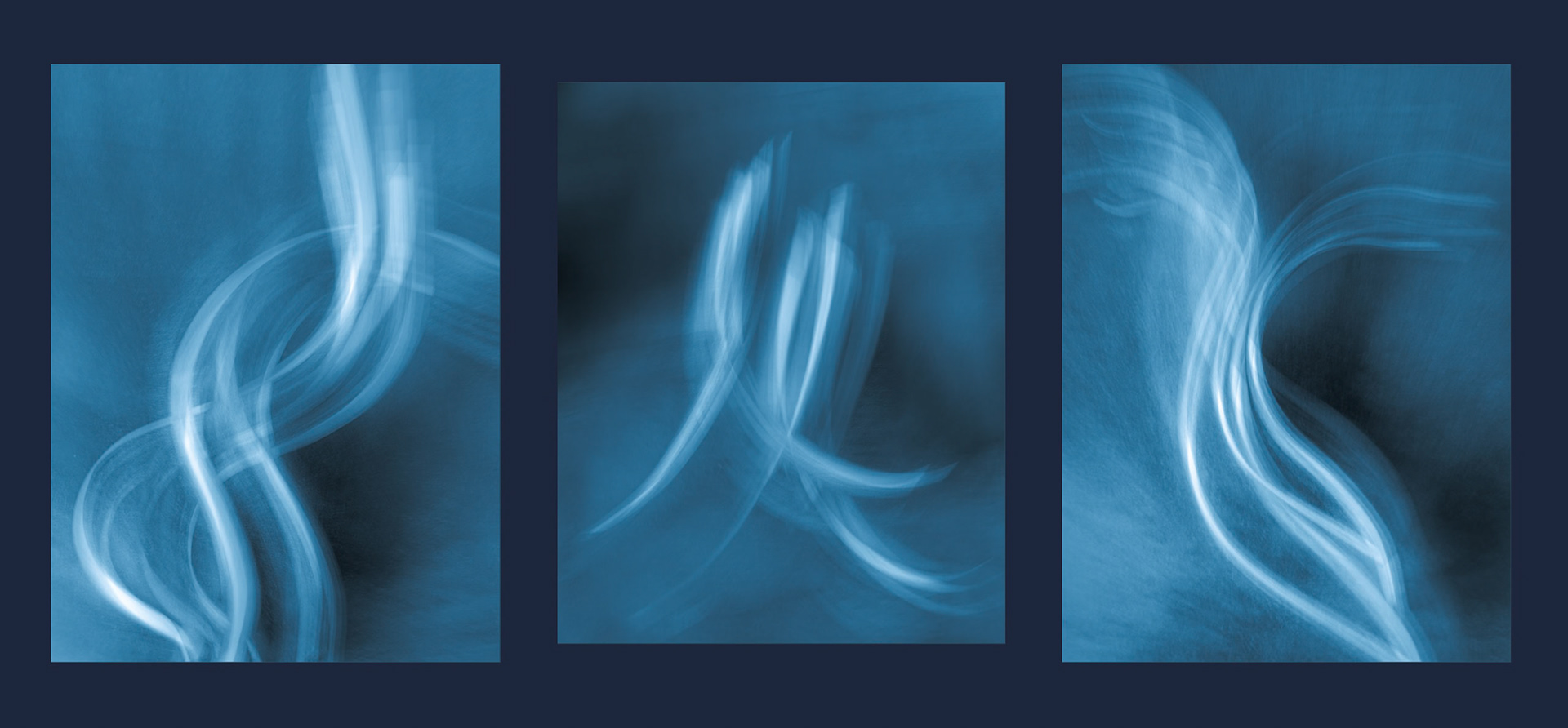 Blue Swirl Triptych