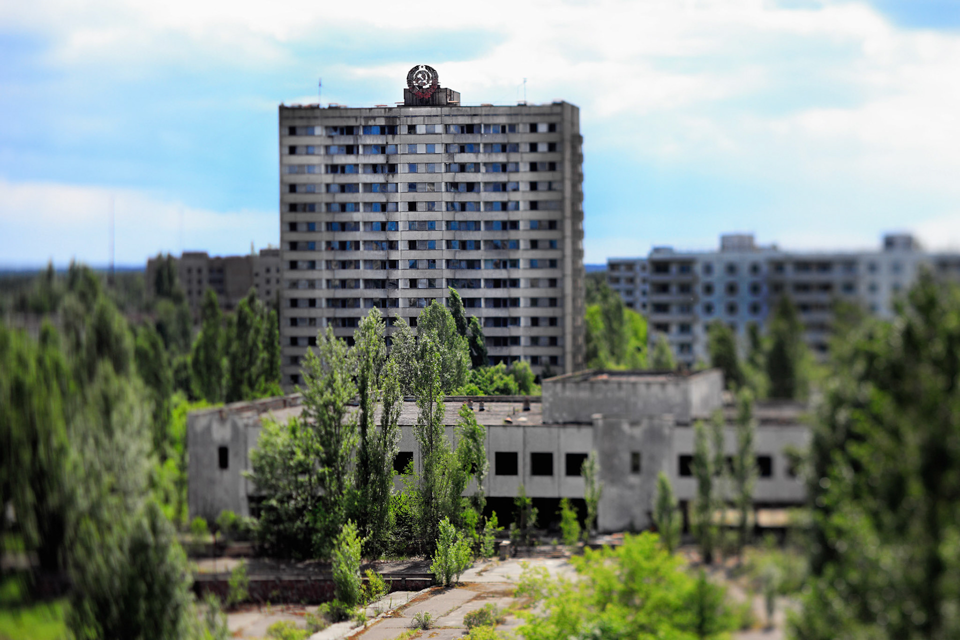 The Voskhod building is one of the highest apartment building in Pripyat.