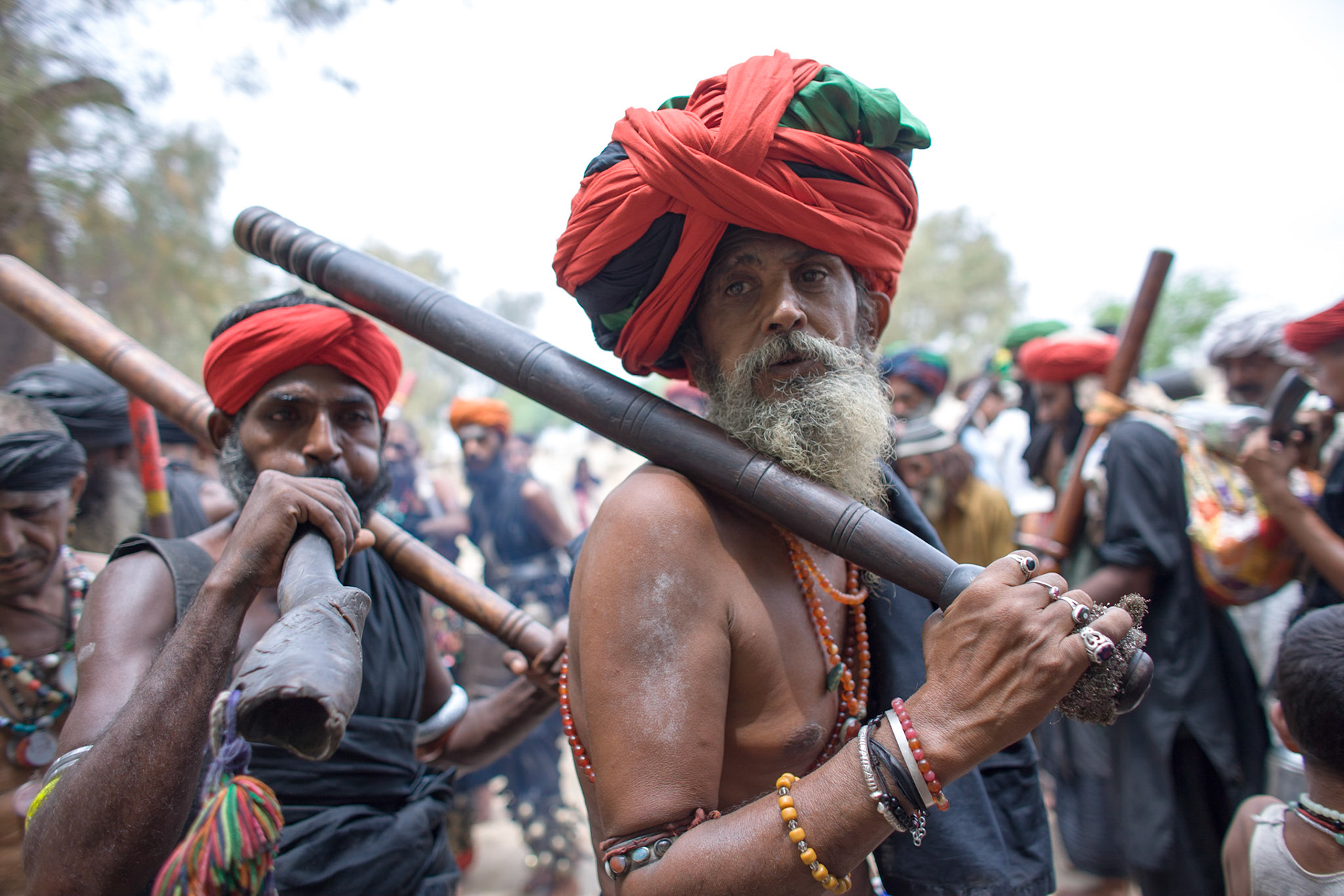 Malangs, as known Sadhu, depart to the pilgrimage, called Lahoot, at Lalbag, Sindh, Pakistan. (Photo by Osakabe Yasuo)