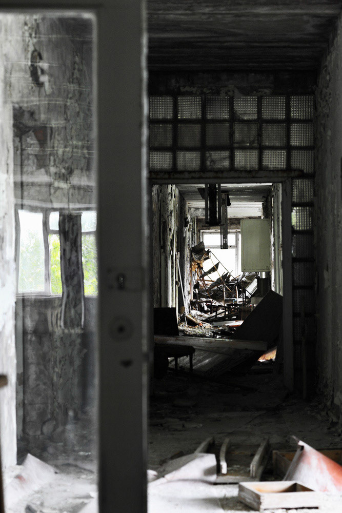In the second floor of the hospital No. 126 in Pripyat city, Chernobyl Exclusive Zone. This hospital is the biggest hospital in pripyat city and It consisted of five large buildings, about 6 stories high, all interconnected.