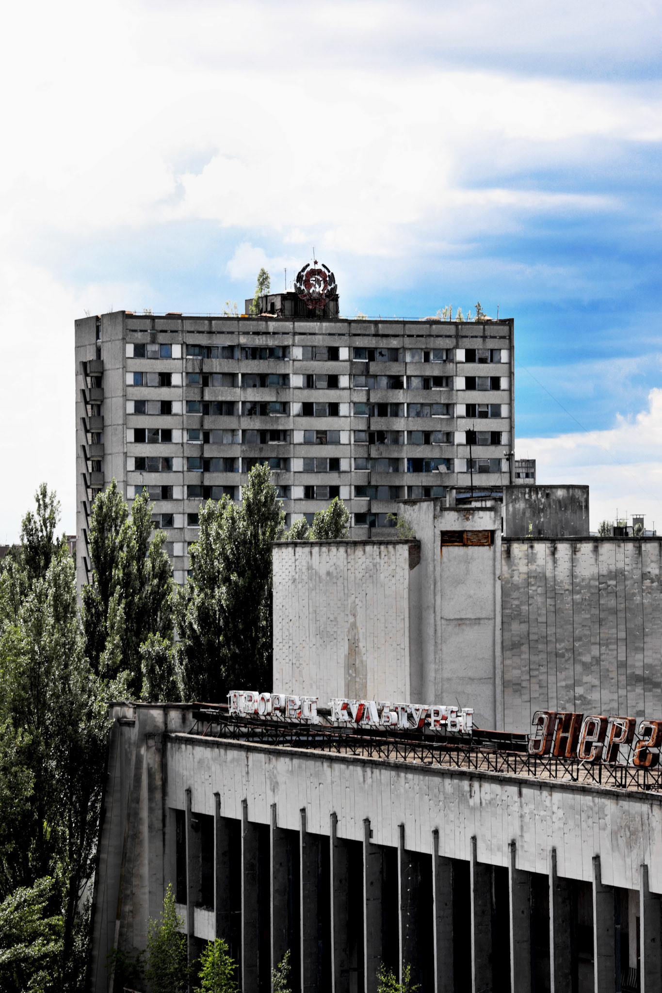 The Voskhod building is one of the highest apartment building in Pripyat.
