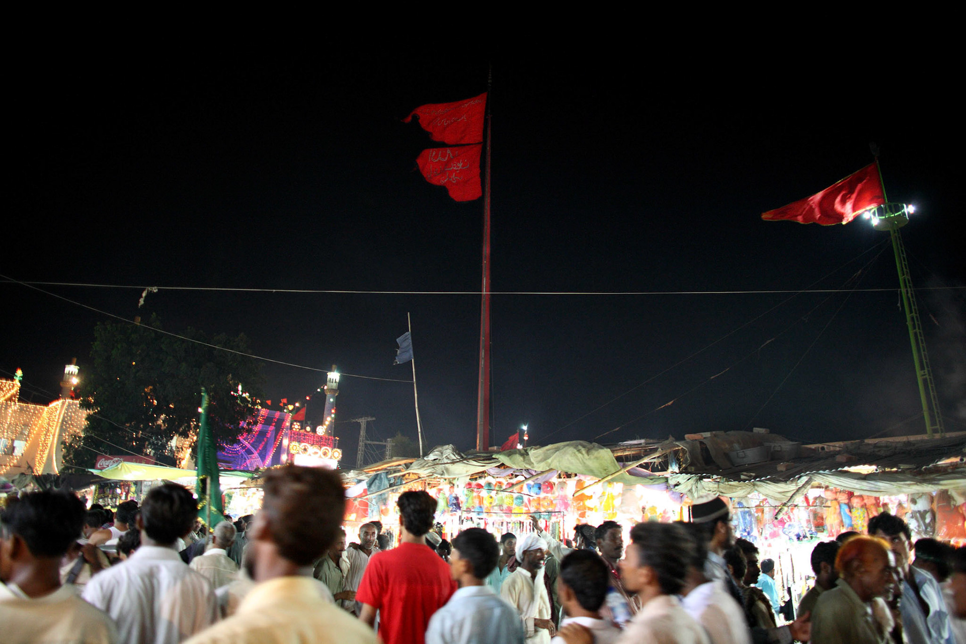 Waving the Qalandar Flags in the air. It seems like Shahabaz Qalandar beckons devotees into his house. (Travel)