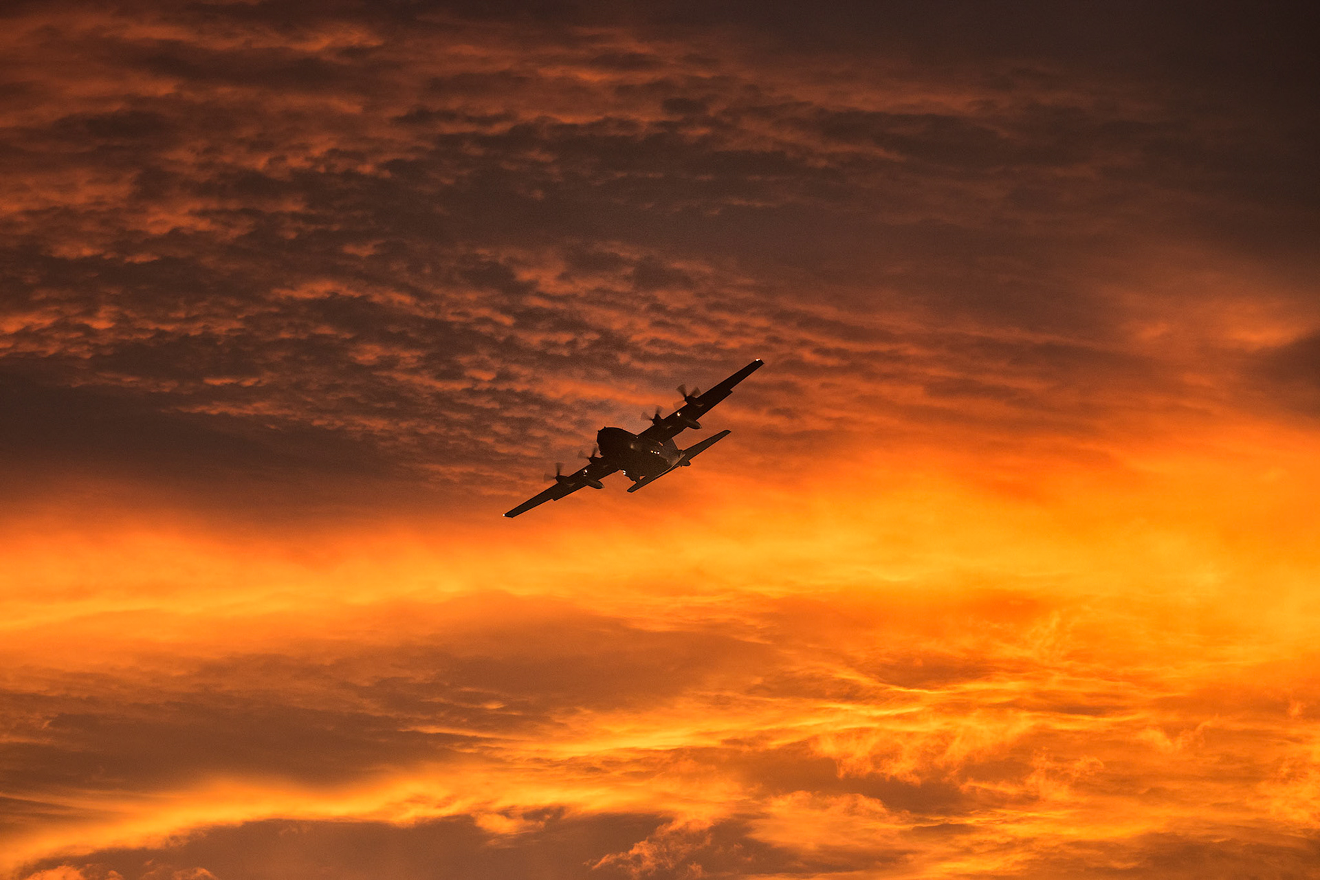 A C-130 Hercules assigned to the 36th Airlift Squadron flies over Yokota Air Base, Japan, during a routine sortie Sept. 12, 2017. The 36th AS regularly conducts training missions to remain proficient in the necessary skills to support any contingency. (U.S. Air Force photo by Yasuo Osakabe)