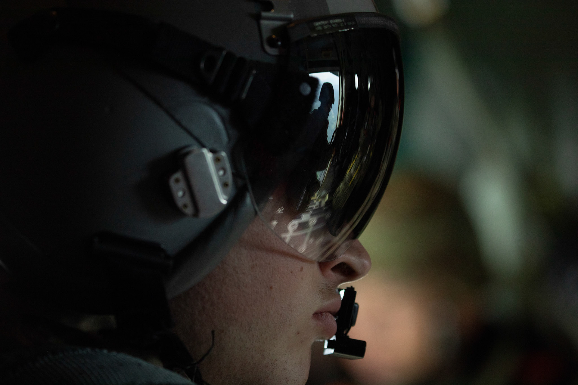 U.S. Air Force Senior Airman William Griffin, 36th Airlift Squadron loadmaster, observes a Japan Ground Self-Defense Force soldiers assigned to the 1st Airborne Brigade conduct jumps from a U.S. Air Force C-130J Super Hercules assigned to the 36th Airlift Squadron over Hiju-dai exercise area, Oita prefecture, Japan, July 16, 2019, during a bilateral jump training. The training allows USAF and JGSDF units to work alongside each other while improving the readiness of our armed forces. (U.S. Air Force photo by Yasuo Osakabe)