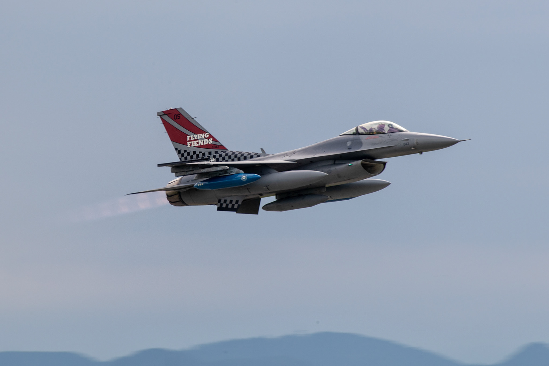 An Air Force F-16 Fighting Falcon assigned to the 36th Fighter Squadron takes off at Yokota Air Base, Japan, Sept. 17, 2018, after participating in the 2018 Japanese-American Friendship Festival. Approximately 145,000 visitors attended the festival and toured forty U.S. and Japanese aircraft static displays. (U.S. Air Force photo by Yasuo Osakabe)
