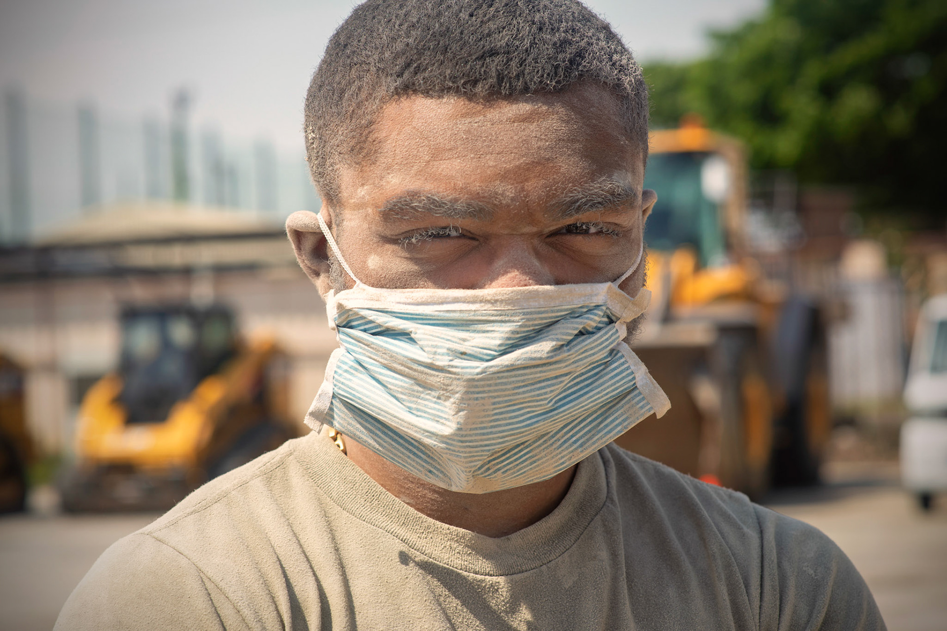 Airman 1st Class George Cravins, 374th Civil Engineer Squadron pavement and equipment apprentice, poses for a portrait after completing rapid airfields damage recovery (RADR) training as part of exercise Beverly Morning 22-1 at Yokota Air Base, Japan, May 10, 2022. The exercise assessed Yokota's ability to perform Agile Combat Employment (ACE) across a range of military operations in a complex and dynamic international security environment. (U.S. Air Force photo by Yasuo Osakabe)