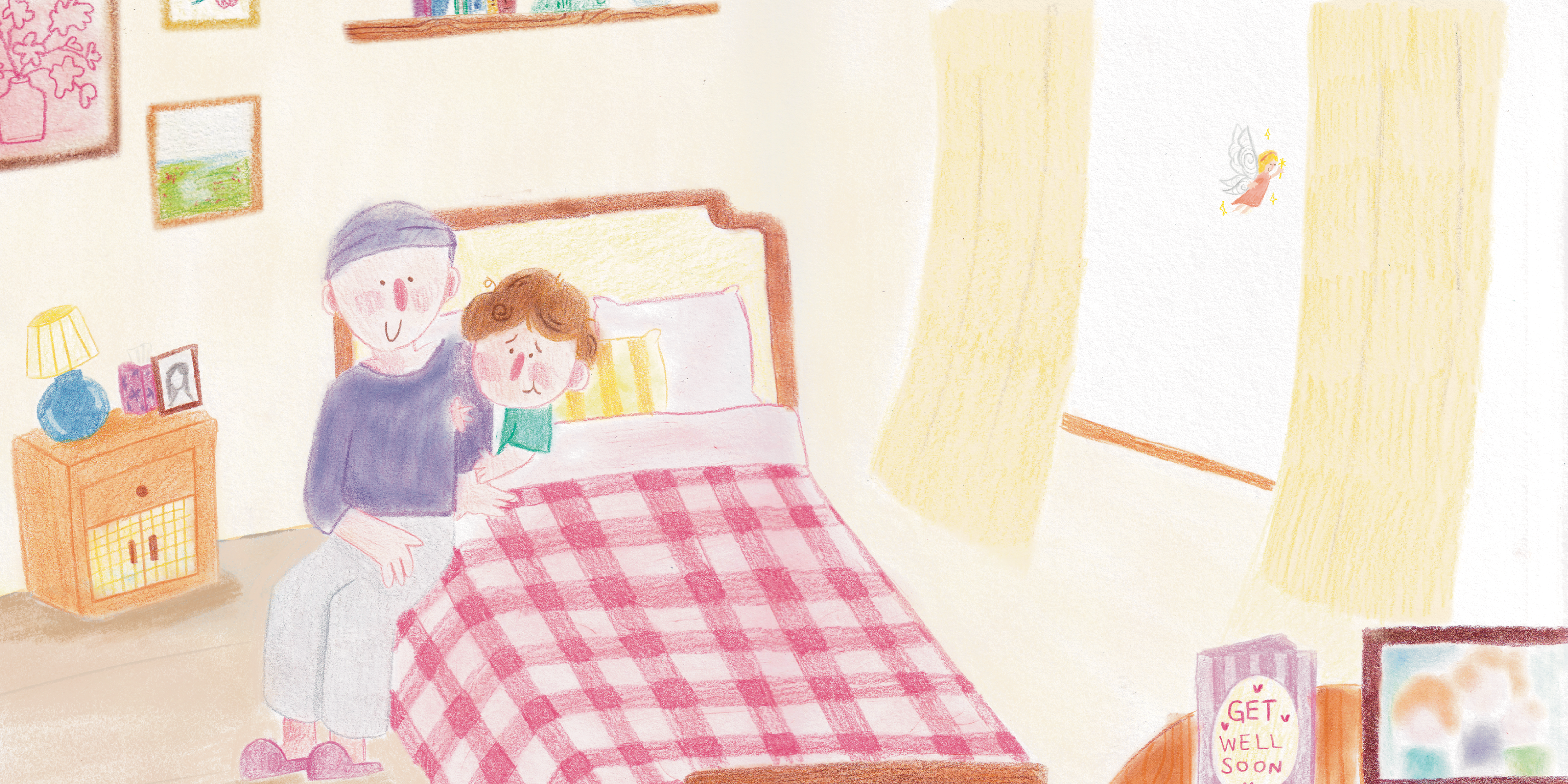 "Where is Mummy's Hair?" by Fenella Symes, 2025 - Soft pastels and coloured pencils