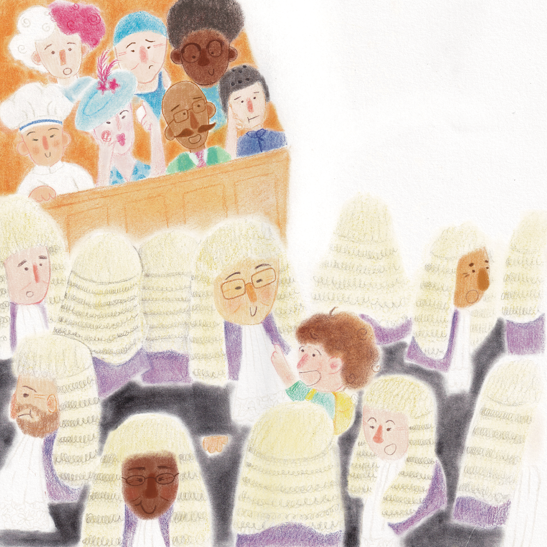 "Where is Mummy's Hair?" by Fenella Symes, 2025 - Soft pastels and coloured pencils