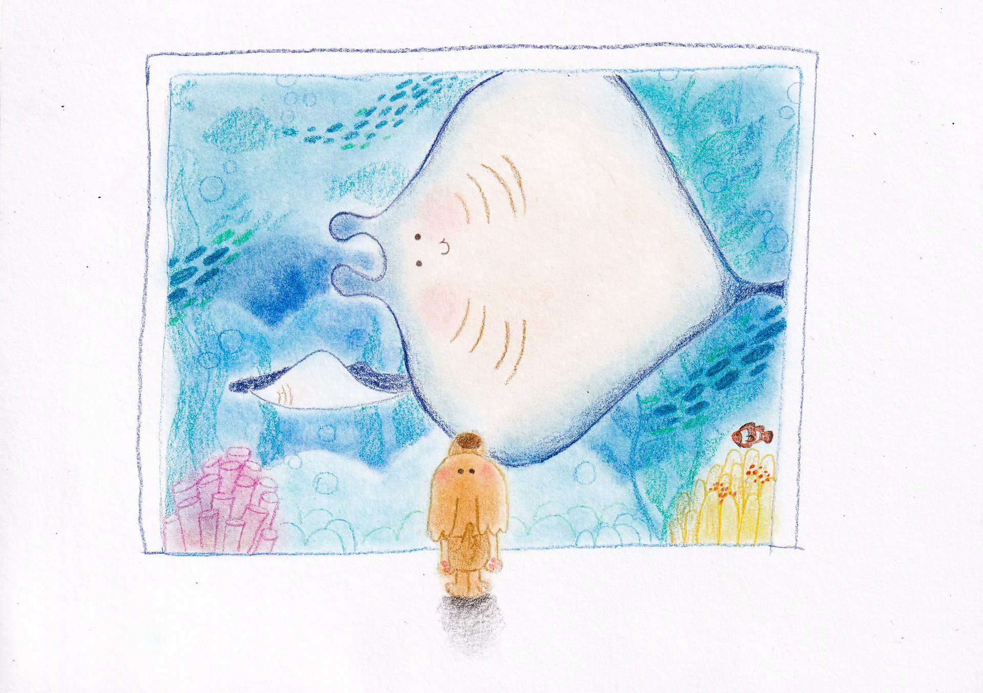 Aquarium 2025 - Soft pastels and coloured pencil