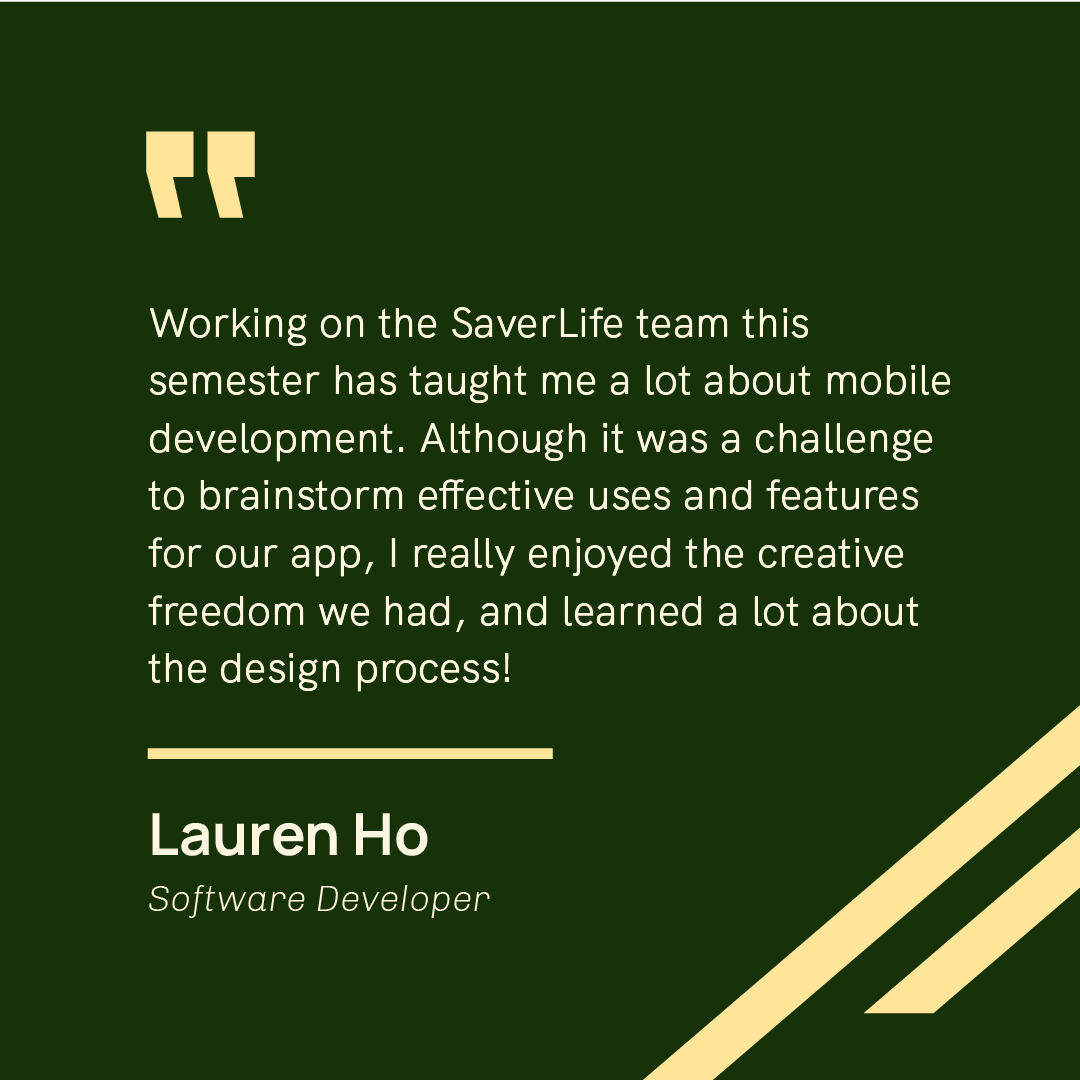 Instagram: I created this graphic to advertise one of Hack4Impact's projects in SP20, highlighting a quote from the team.
