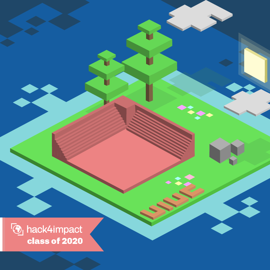 Instagram Post: My first experience with isometric illustration - I created an Instagram post congratulating Hack4Impact Class of 2020!