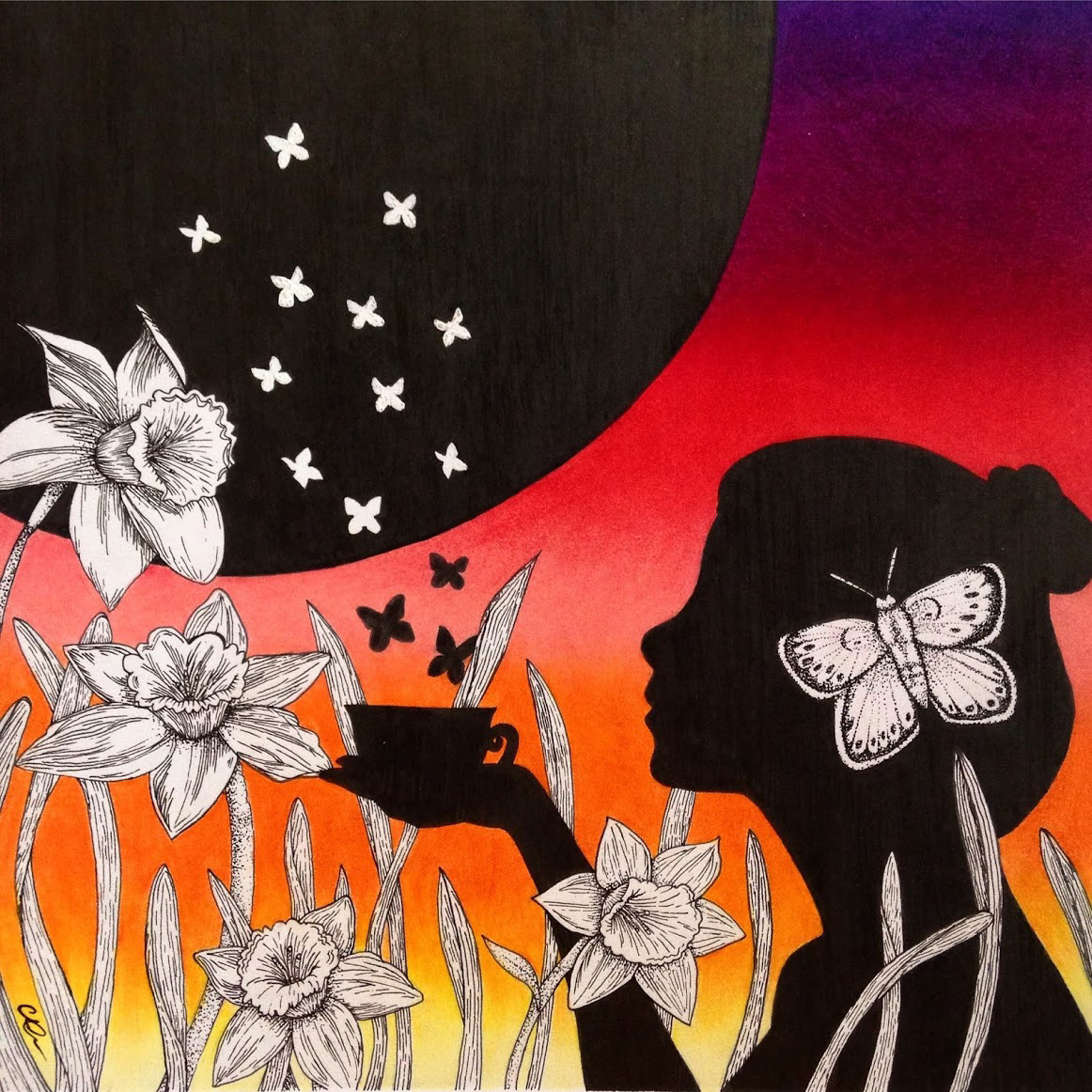 Colored Pencil & Ink Pen on Illustration Board