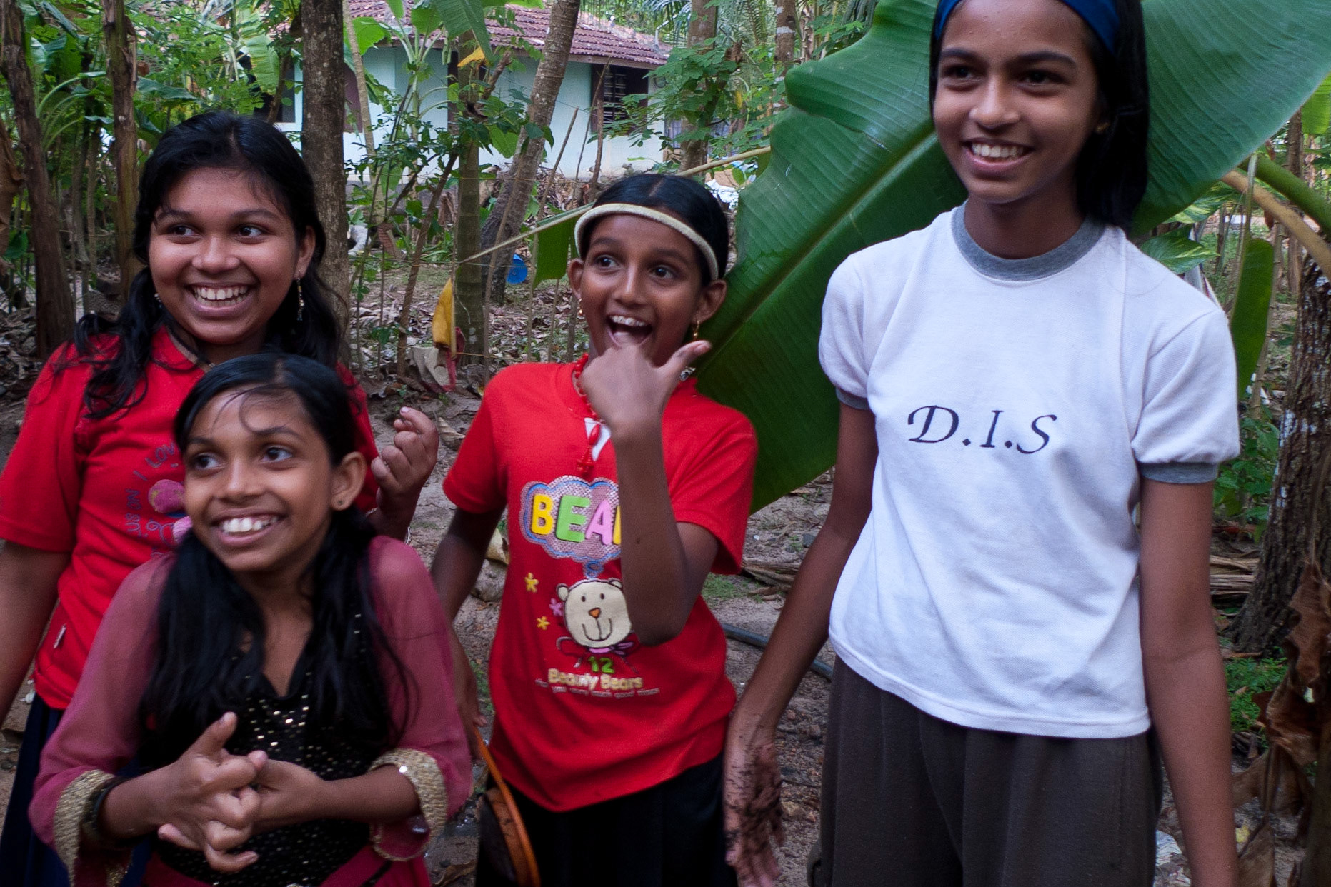 Small village on Lake Vembanad: Primary students with excellent English