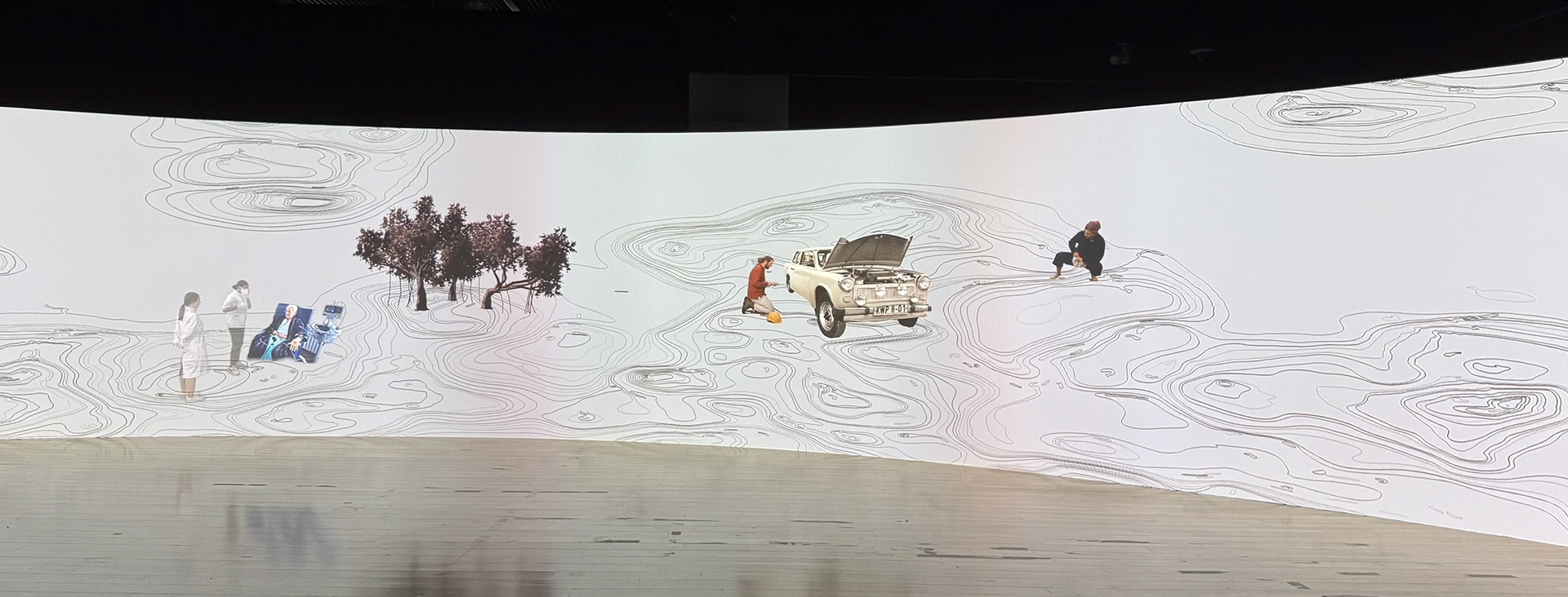 Gwangju: Museum of Art - Yang Ah Ham - "Undefined Panorama" - timeline of global issues.  SEE VIDEO PAGE