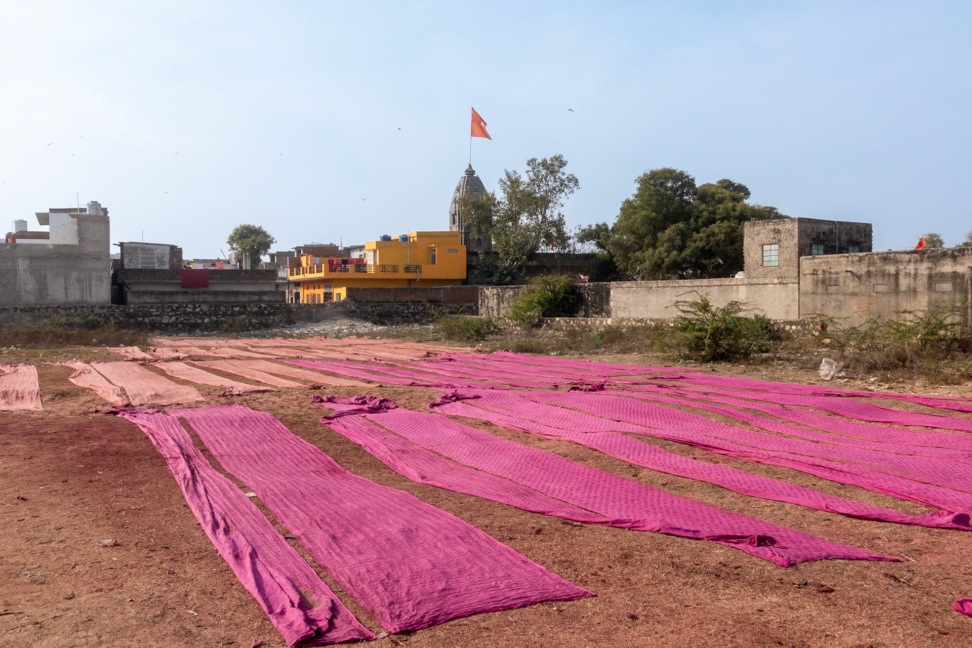 Jaipur - Bagru: Drying en plein air