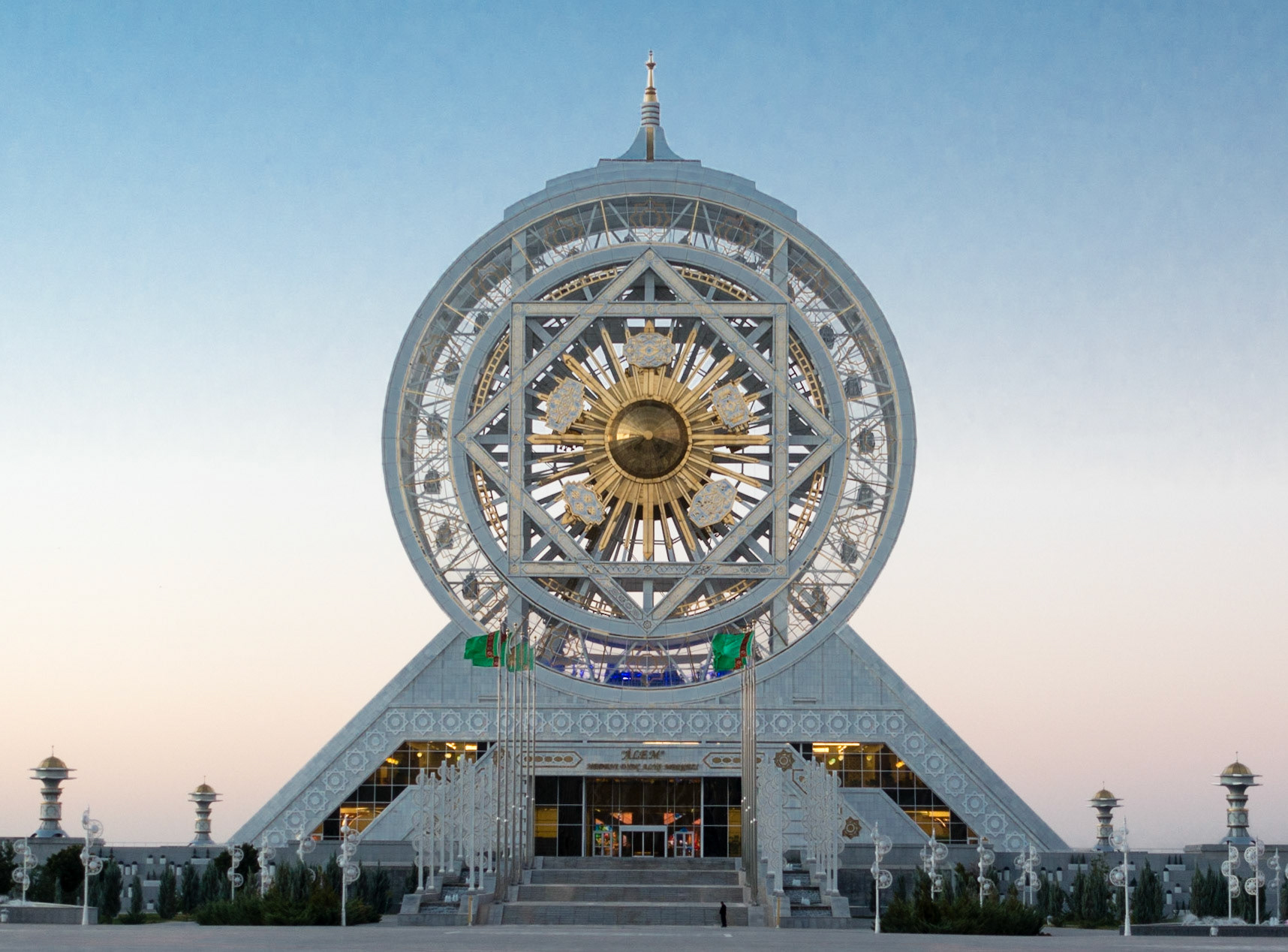 Ashgabat:  World's largest indoor Ferris wheel.