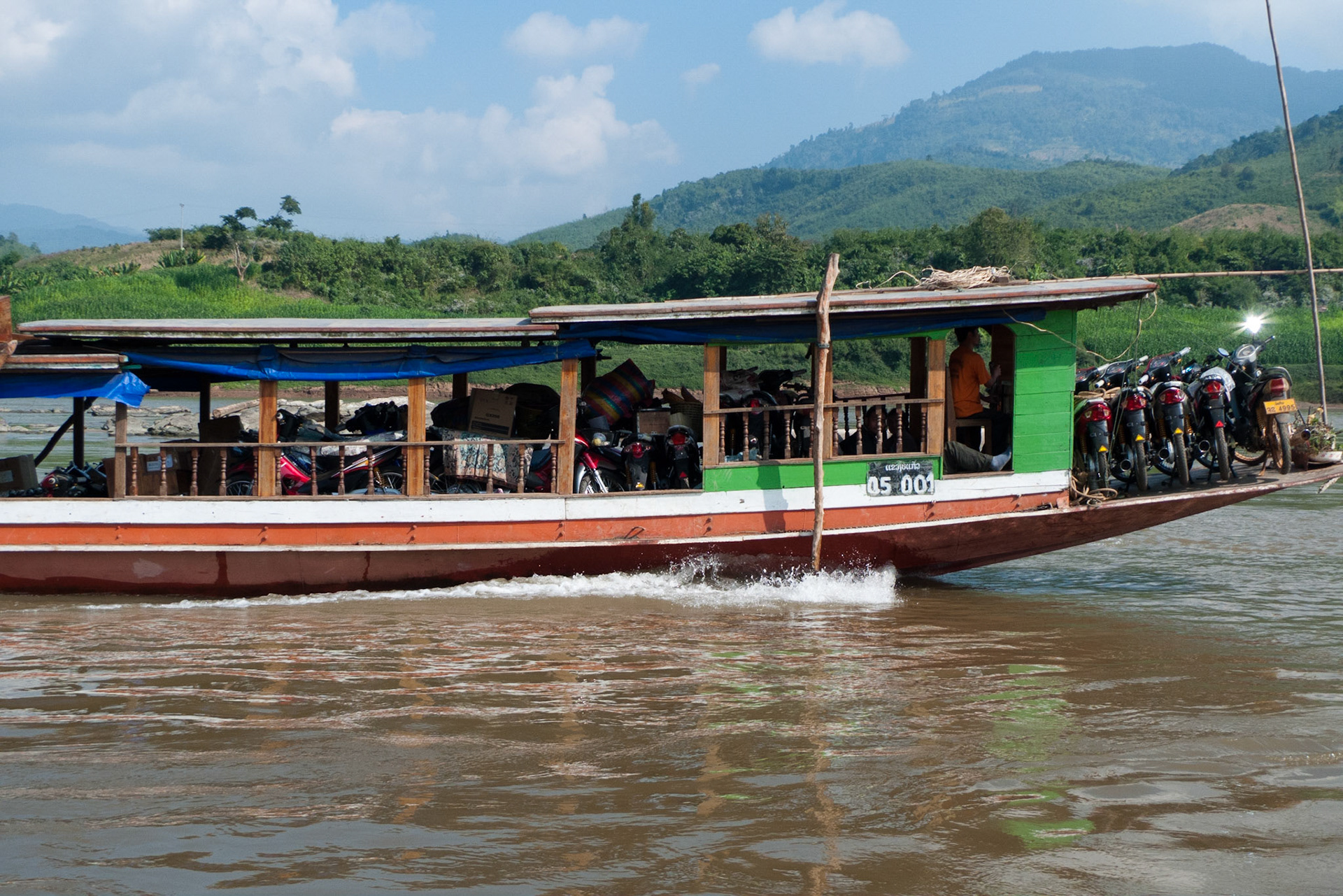 Houei Xai to Louang Prabang: Two days down the Mekong - Cargo boat.