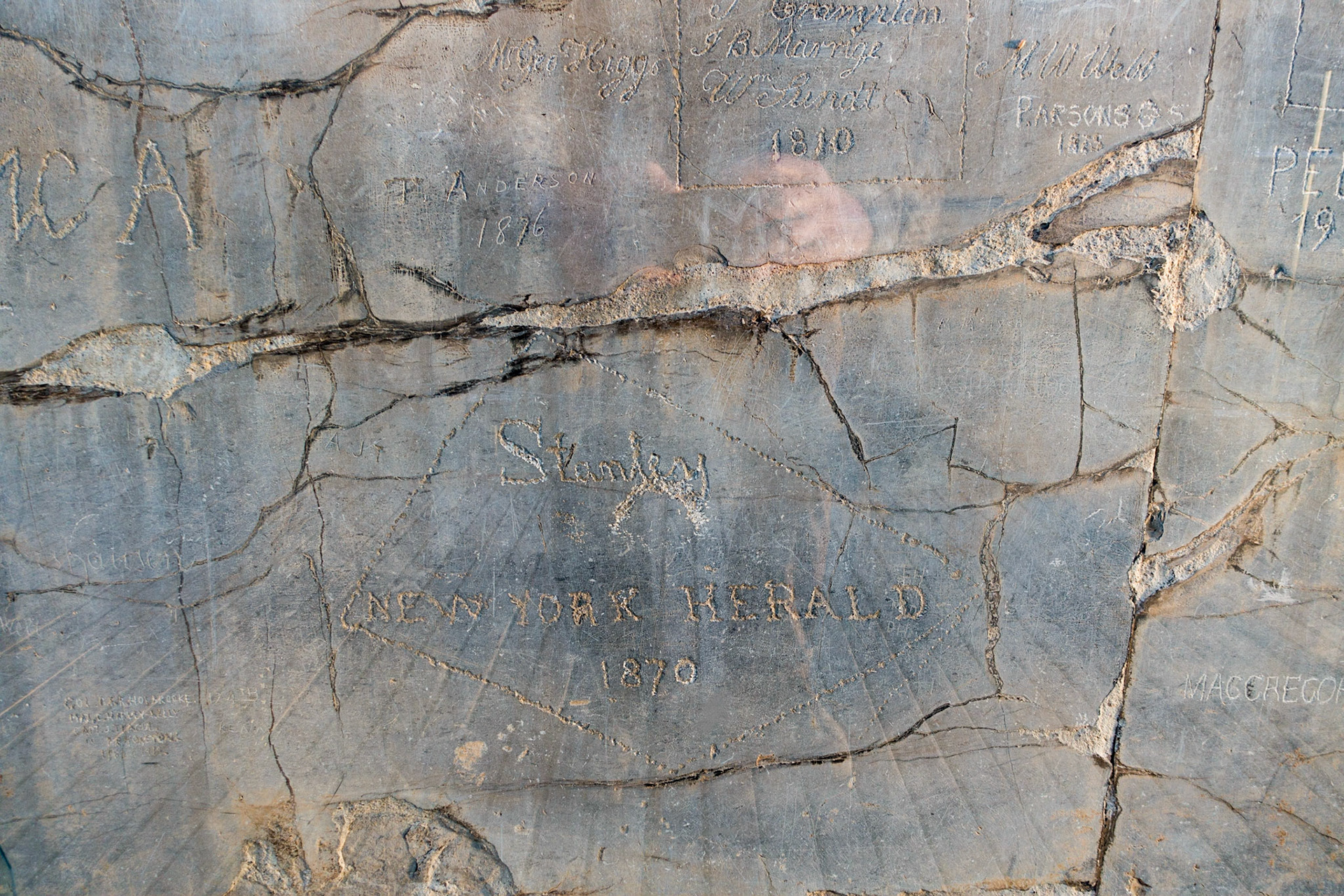 Persepolis: Stanley (New York Herald) who presumed to graffiti  in 1870