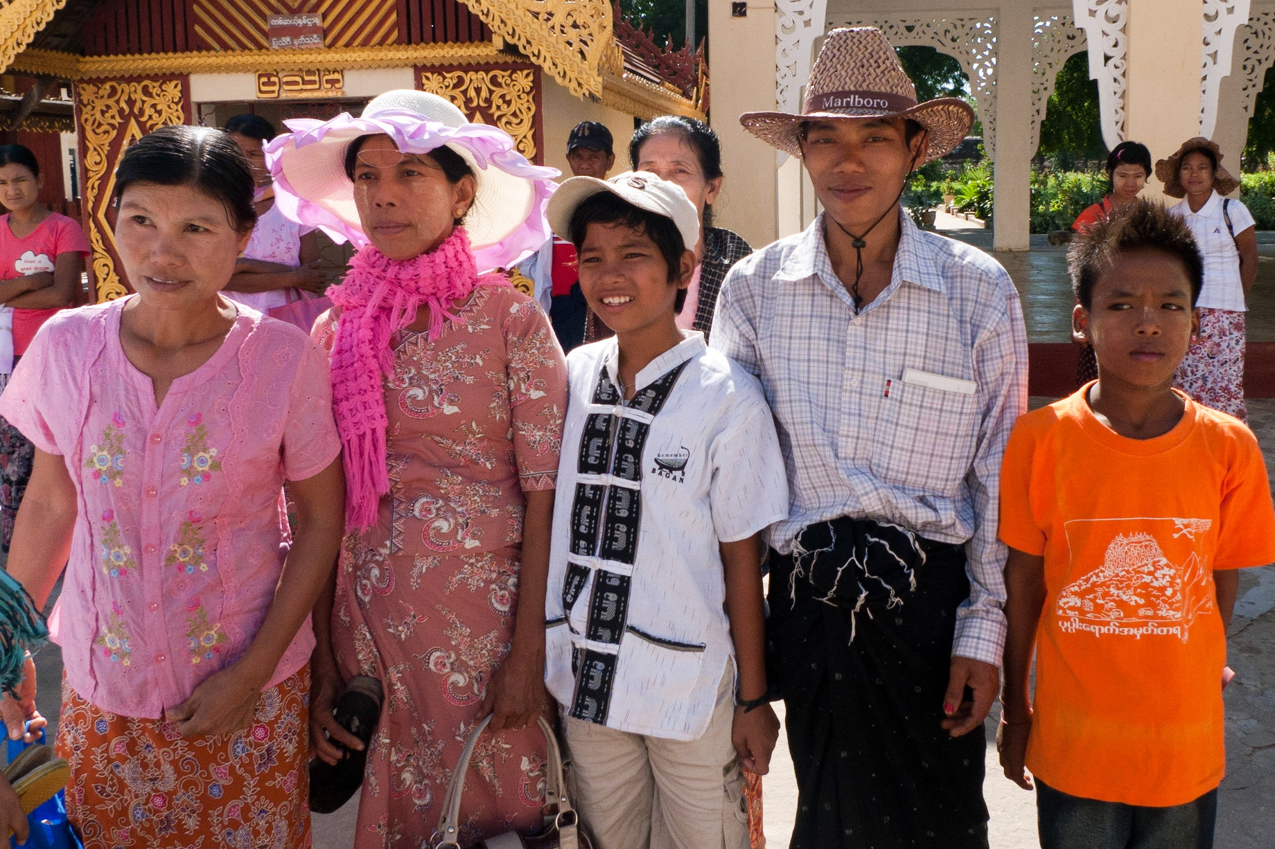 Bagan: Pilgrims from small village near Yagon. Four days on bus that carried 150. Yes 150 - horizontal platform down middle of bus!