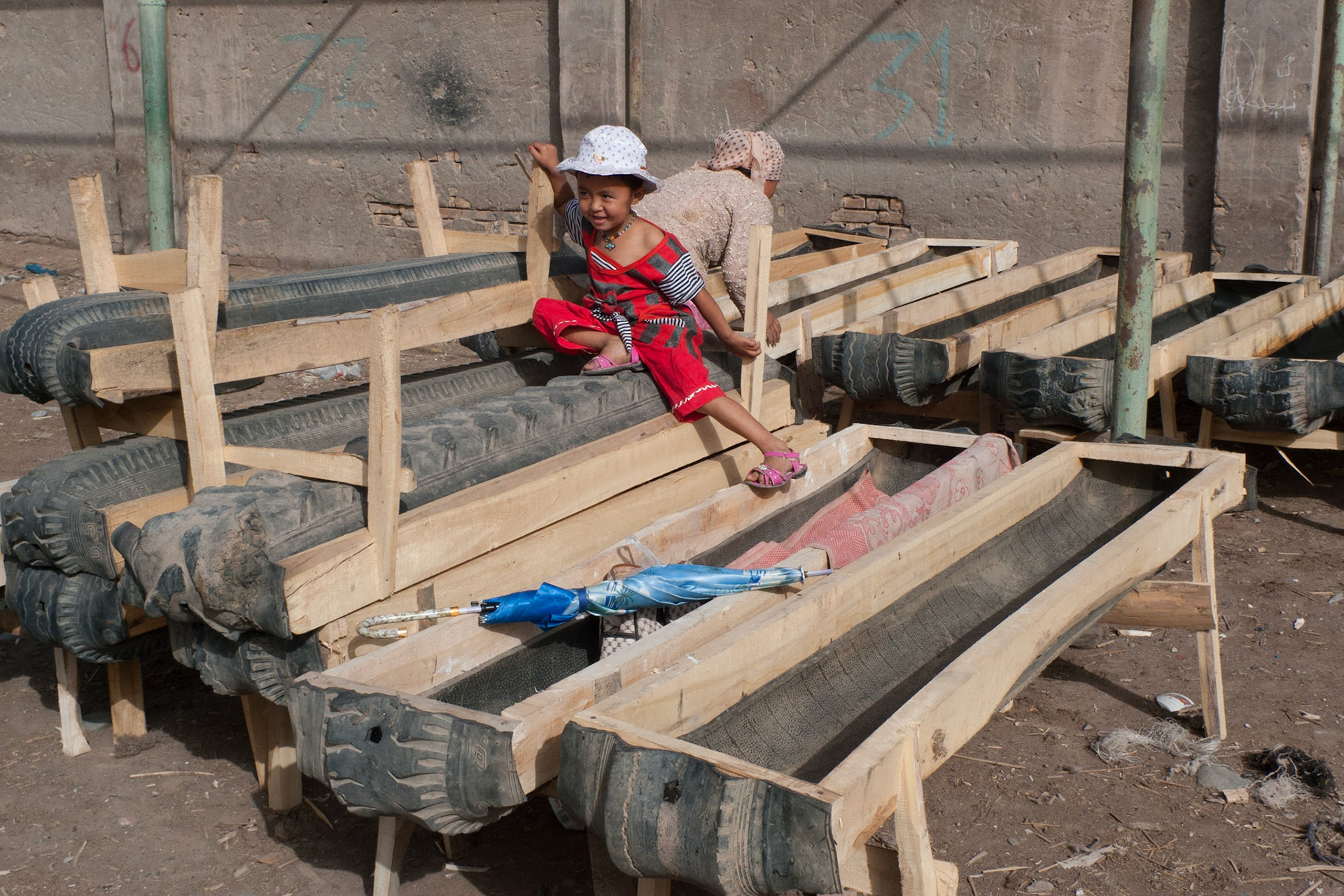Kashgar: Sunday Market - rubber troughs
