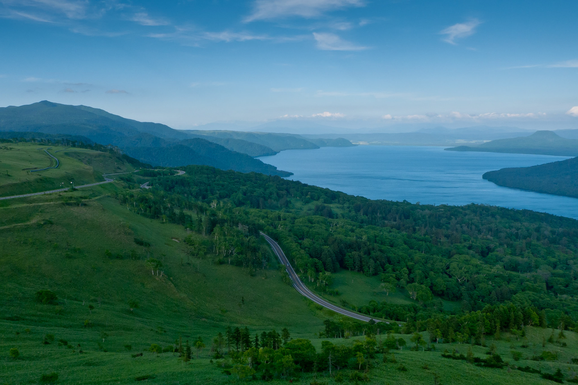 Abashiri to  Lake Kussharo: Bihoro Pass - swoop down to Lake Kussharo